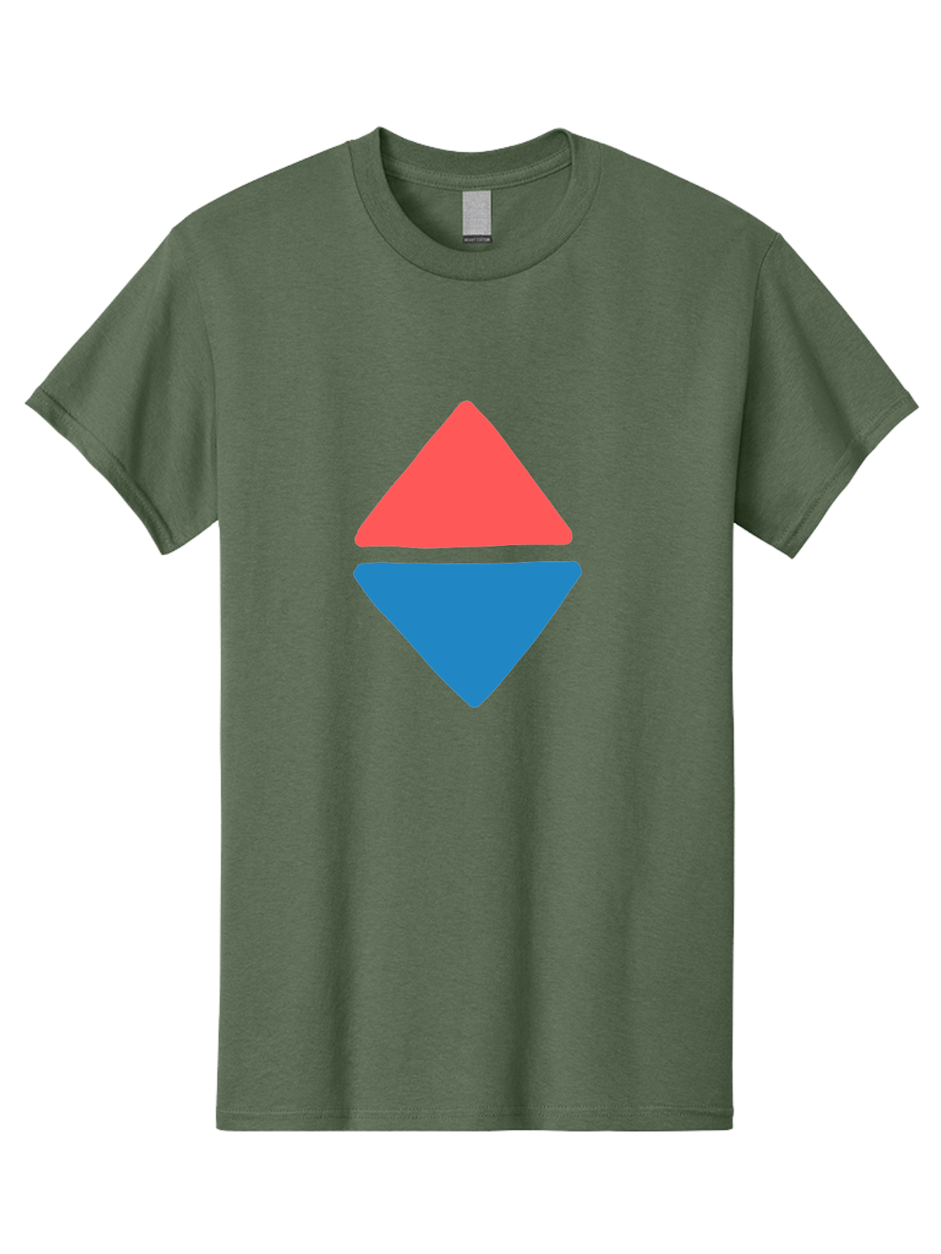 Diamond-Shape Men'S Graphic Tee, 100% Cotton, Comfortable Casual Summer Wear, Machine Washable, Red Diamond, Blue Diamond, Geometric Shapes, Abstract Design, Vibrant Colors, Minimalist Art, Modern Graphics, Diamond Symbol Aab691