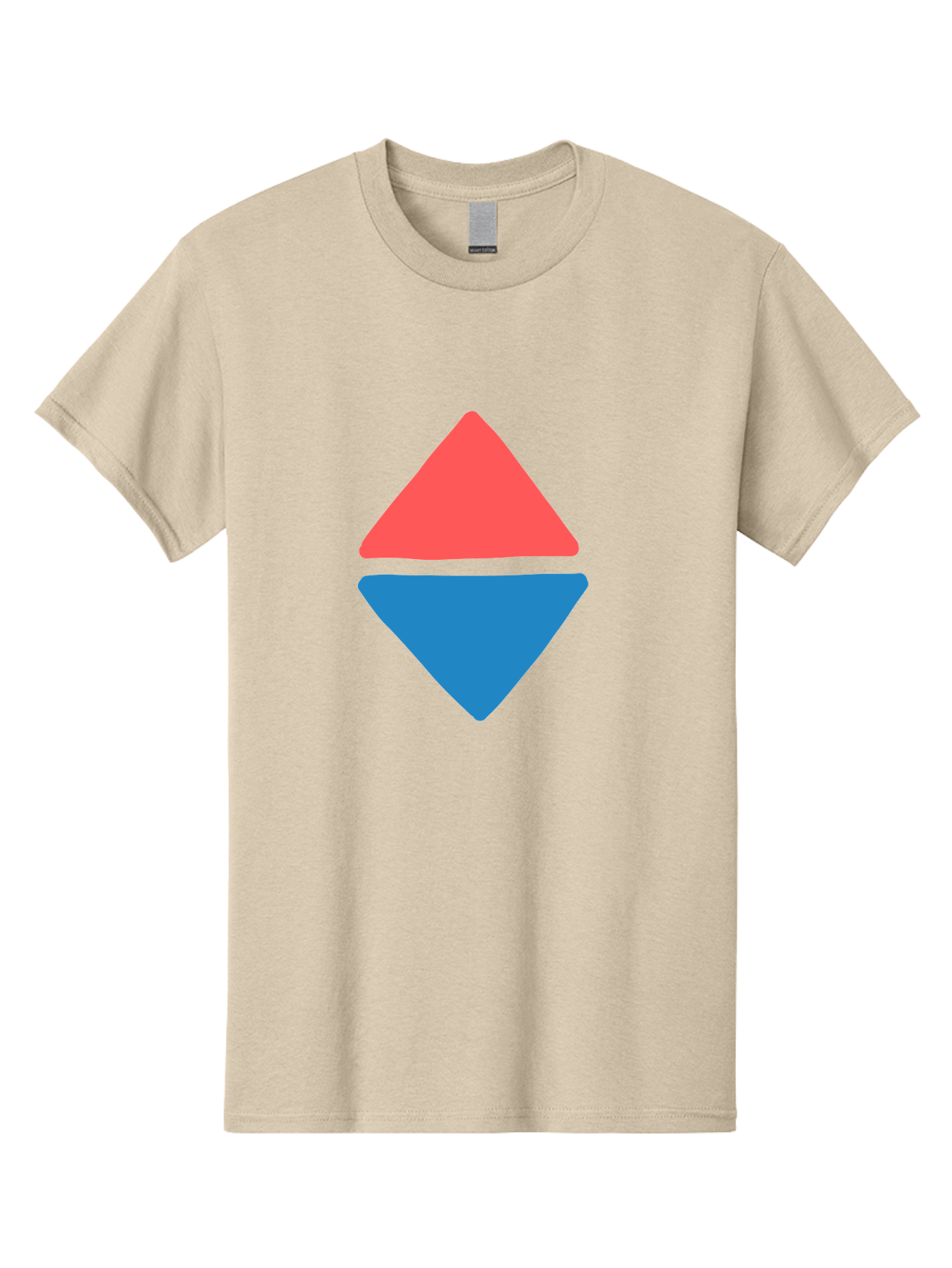 Diamond-Shape Men'S Graphic Tee, 100% Cotton, Comfortable Casual Summer Wear, Machine Washable, Red Diamond, Blue Diamond, Geometric Shapes, Abstract Design, Vibrant Colors, Minimalist Art, Modern Graphics, Diamond Symbol Aab691
