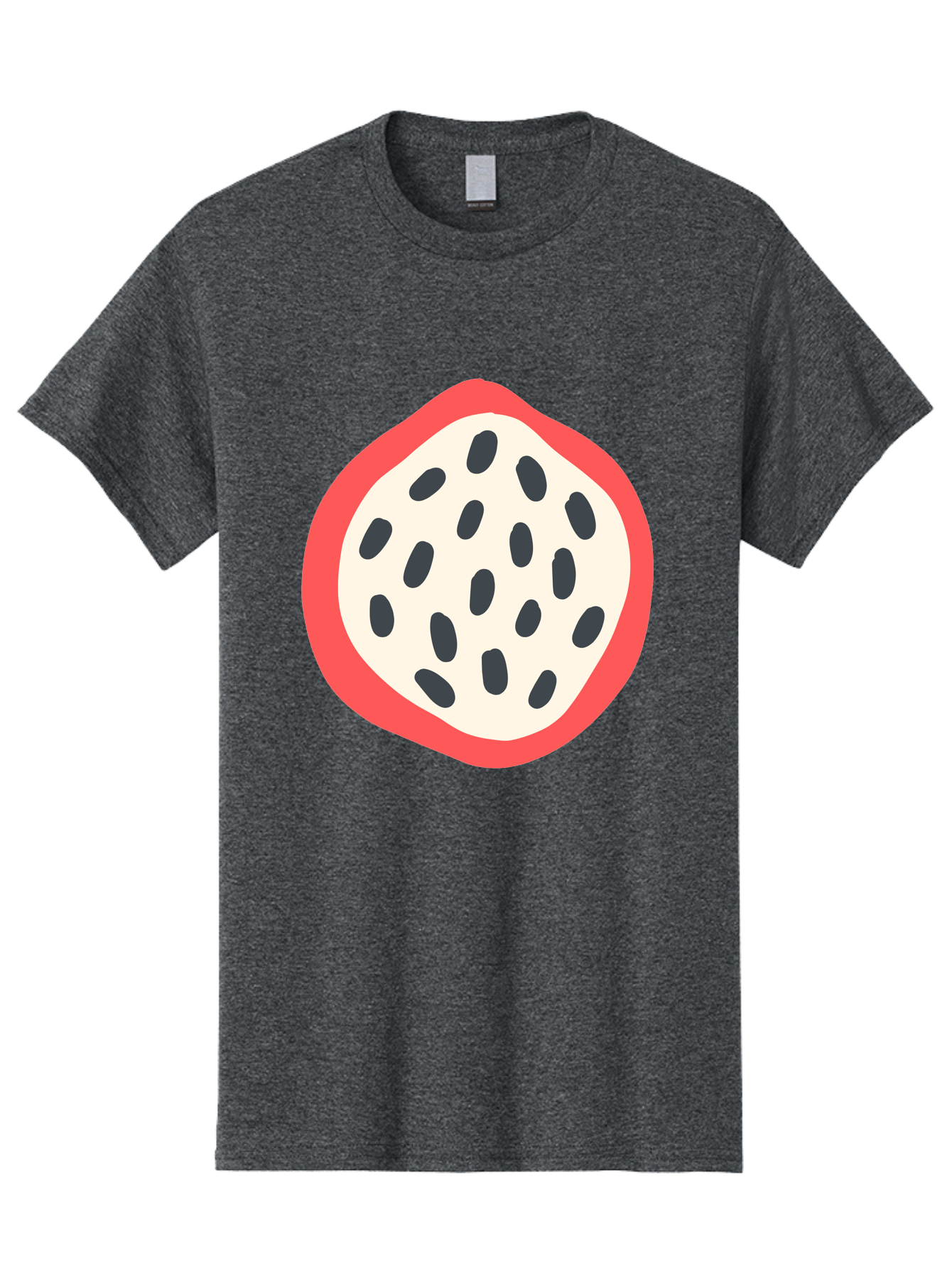 Dragon-Fruit-1 Men'S Graphic Tee, 100% Cotton, Comfortable Casual Summer Wear, Machine Washable, Dragon Fruit, Sliced Fruit, Black Seeds, Red Skin, White Pulp, Exotic Fruit, Tropical Flavors, Vibrant Colors, Healthy Snack, Fruit Illustration Aab692