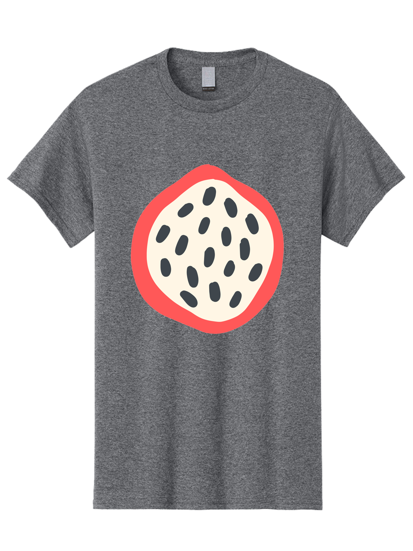 Dragon-Fruit-1 Men'S Graphic Tee, 100% Cotton, Comfortable Casual Summer Wear, Machine Washable, Dragon Fruit, Sliced Fruit, Black Seeds, Red Skin, White Pulp, Exotic Fruit, Tropical Flavors, Vibrant Colors, Healthy Snack, Fruit Illustration Aab692