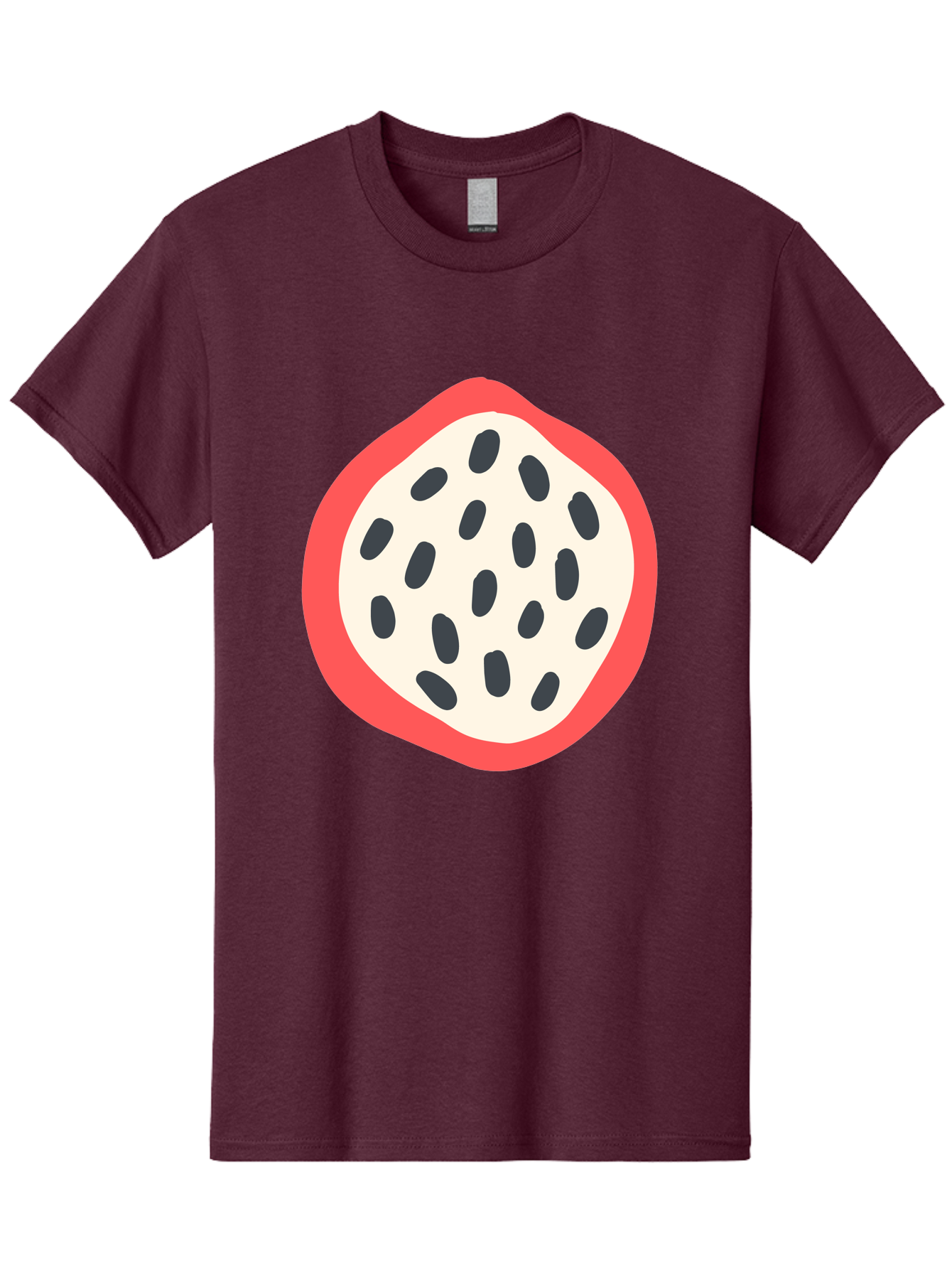 Dragon-Fruit-1 Men'S Graphic Tee, 100% Cotton, Comfortable Casual Summer Wear, Machine Washable, Dragon Fruit, Sliced Fruit, Black Seeds, Red Skin, White Pulp, Exotic Fruit, Tropical Flavors, Vibrant Colors, Healthy Snack, Fruit Illustration Aab692