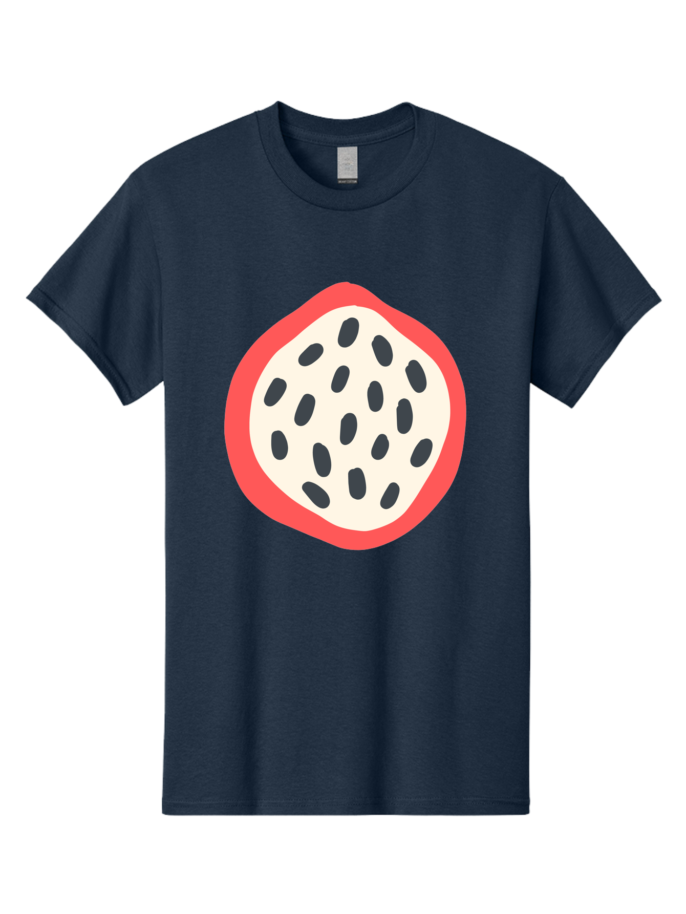 Dragon-Fruit-1 Men'S Graphic Tee, 100% Cotton, Comfortable Casual Summer Wear, Machine Washable, Dragon Fruit, Sliced Fruit, Black Seeds, Red Skin, White Pulp, Exotic Fruit, Tropical Flavors, Vibrant Colors, Healthy Snack, Fruit Illustration Aab692