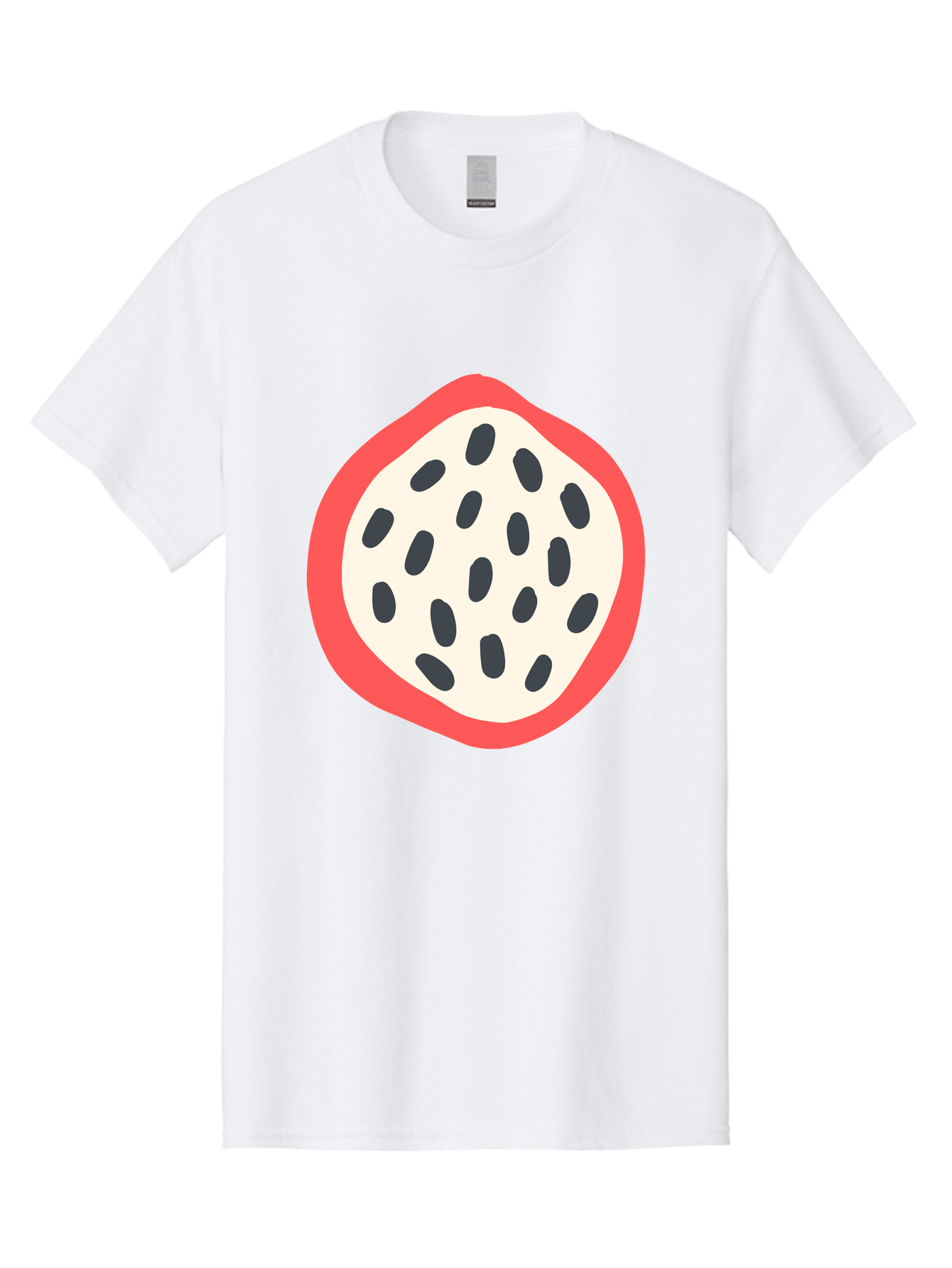 Dragon-Fruit-1 Men'S Graphic Tee, 100% Cotton, Comfortable Casual Summer Wear, Machine Washable, Dragon Fruit, Sliced Fruit, Black Seeds, Red Skin, White Pulp, Exotic Fruit, Tropical Flavors, Vibrant Colors, Healthy Snack, Fruit Illustration Aab692