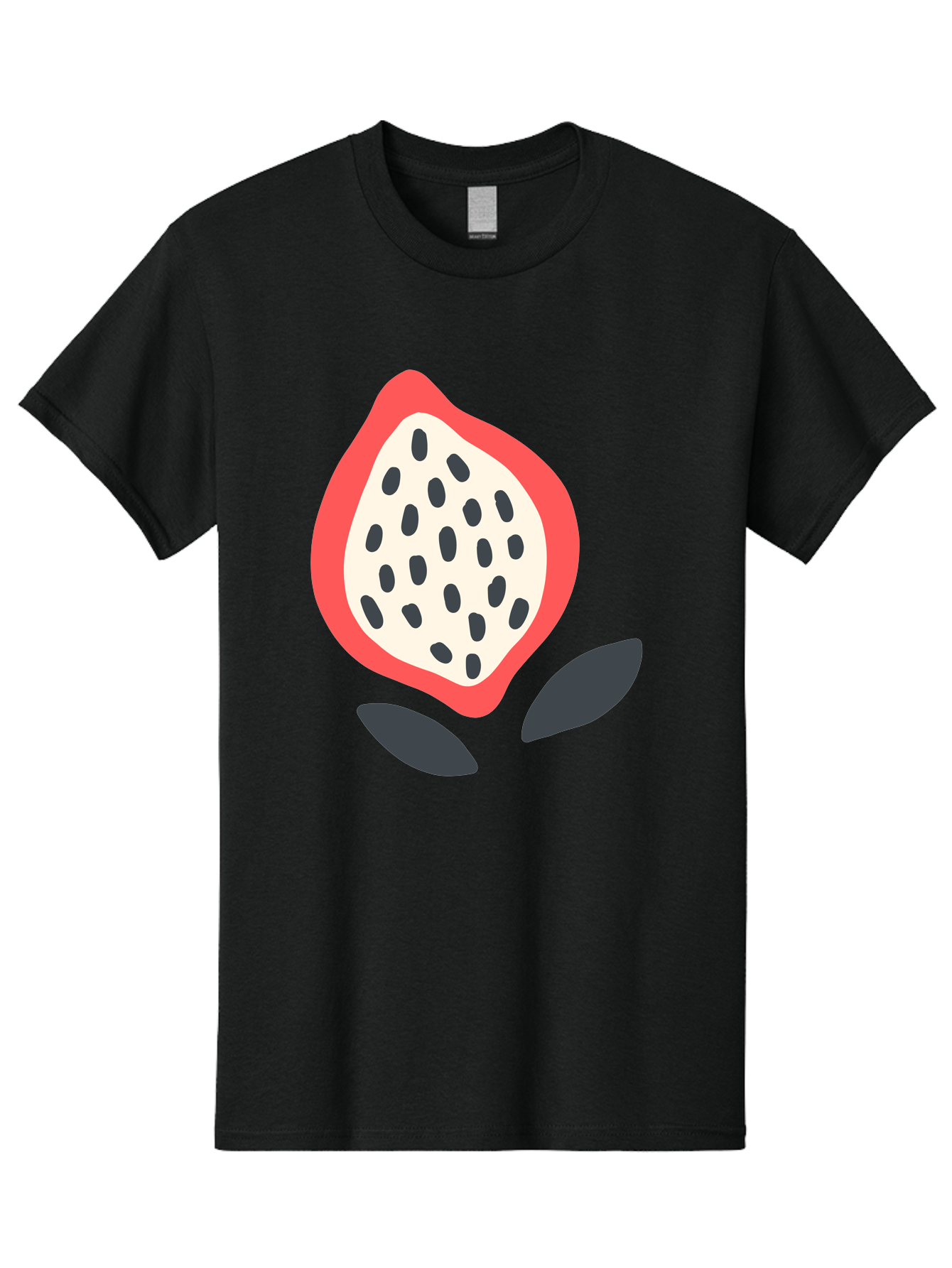 Dragon-Fruit Men'S Graphic Tee, 100% Cotton, Comfortable Casual Summer Wear, Machine Washable, Dragon Fruit, Exotic Fruit, Pink Skin, Black Seeds, White Pulp, Tropical Flavors, Healthy Eating, Fruit Illustration, Minimalist Art, Sweet Treat Aab695