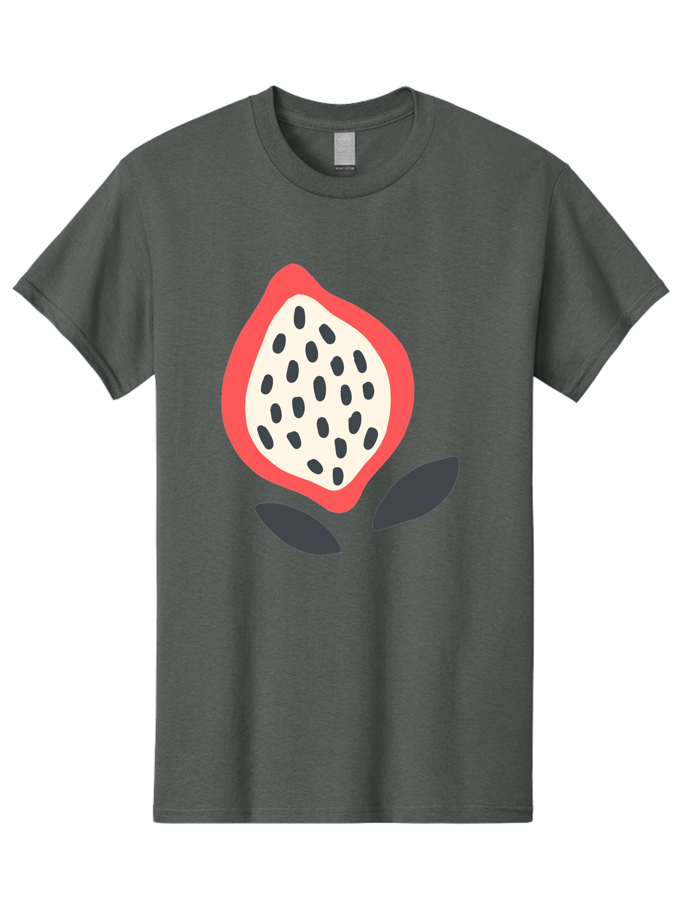 Dragon-Fruit Men'S Graphic Tee, 100% Cotton, Comfortable Casual Summer Wear, Machine Washable, Dragon Fruit, Exotic Fruit, Pink Skin, Black Seeds, White Pulp, Tropical Flavors, Healthy Eating, Fruit Illustration, Minimalist Art, Sweet Treat Aab695