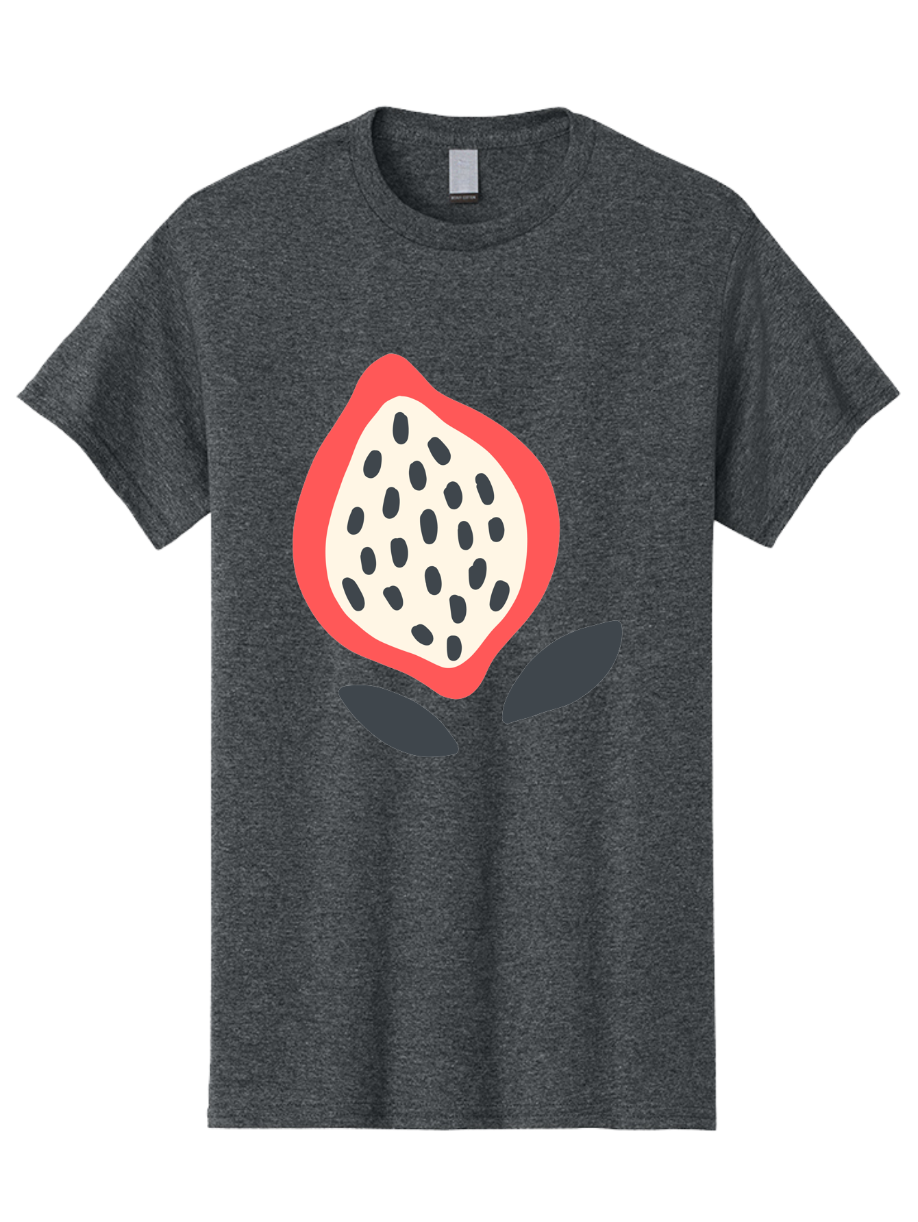 Dragon-Fruit Men'S Graphic Tee, 100% Cotton, Comfortable Casual Summer Wear, Machine Washable, Dragon Fruit, Exotic Fruit, Pink Skin, Black Seeds, White Pulp, Tropical Flavors, Healthy Eating, Fruit Illustration, Minimalist Art, Sweet Treat Aab695