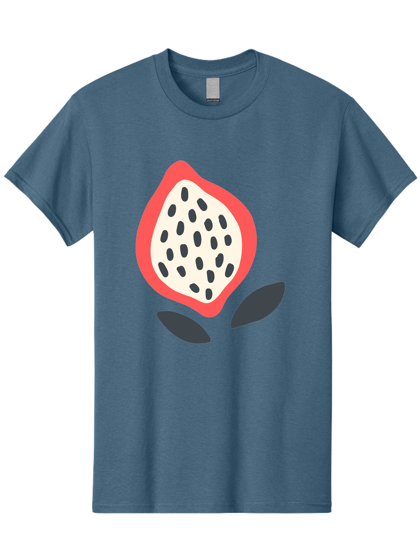 Dragon-Fruit Men'S Graphic Tee, 100% Cotton, Comfortable Casual Summer Wear, Machine Washable, Dragon Fruit, Exotic Fruit, Pink Skin, Black Seeds, White Pulp, Tropical Flavors, Healthy Eating, Fruit Illustration, Minimalist Art, Sweet Treat Aab695