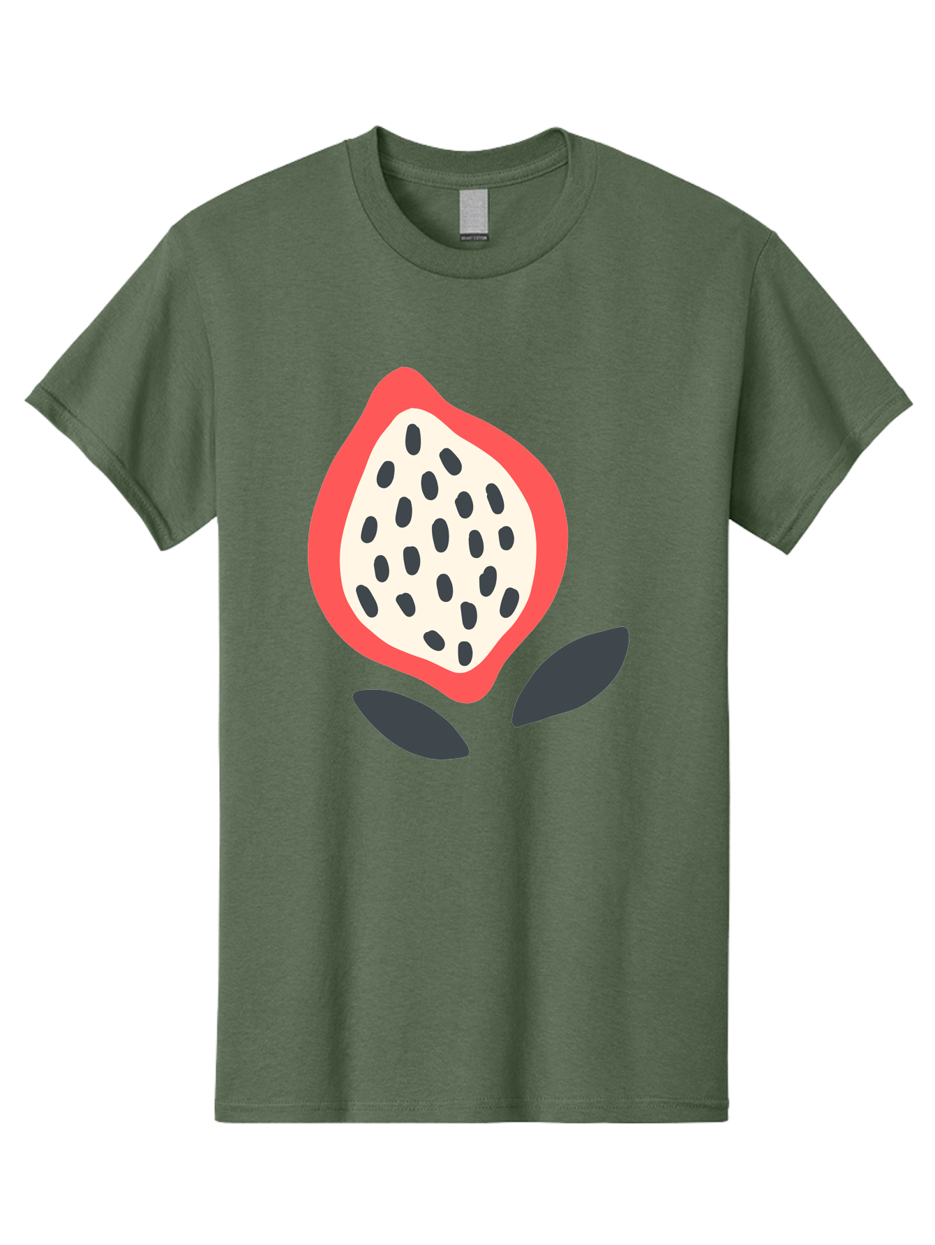 Dragon-Fruit Men'S Graphic Tee, 100% Cotton, Comfortable Casual Summer Wear, Machine Washable, Dragon Fruit, Exotic Fruit, Pink Skin, Black Seeds, White Pulp, Tropical Flavors, Healthy Eating, Fruit Illustration, Minimalist Art, Sweet Treat Aab695