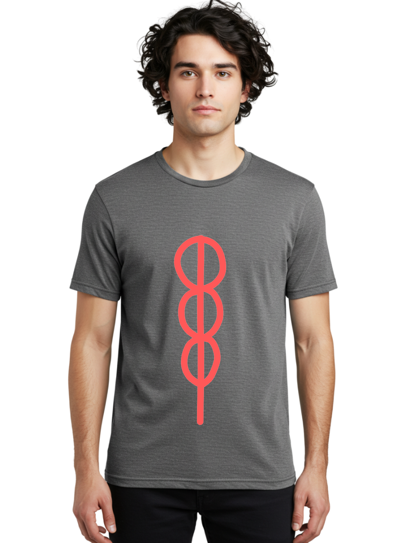 Eight-Symbol Men'S Graphic Tee, 100% Cotton, Comfortable Casual Summer Wear, Machine Washable, Psychedelic Symbol, Infinity Symbol, Number 8, Spiral Pattern, Abstract Design, Geometric Shape, Symbolic Art, Retro Aesthetic, Modern Graphic Aab696