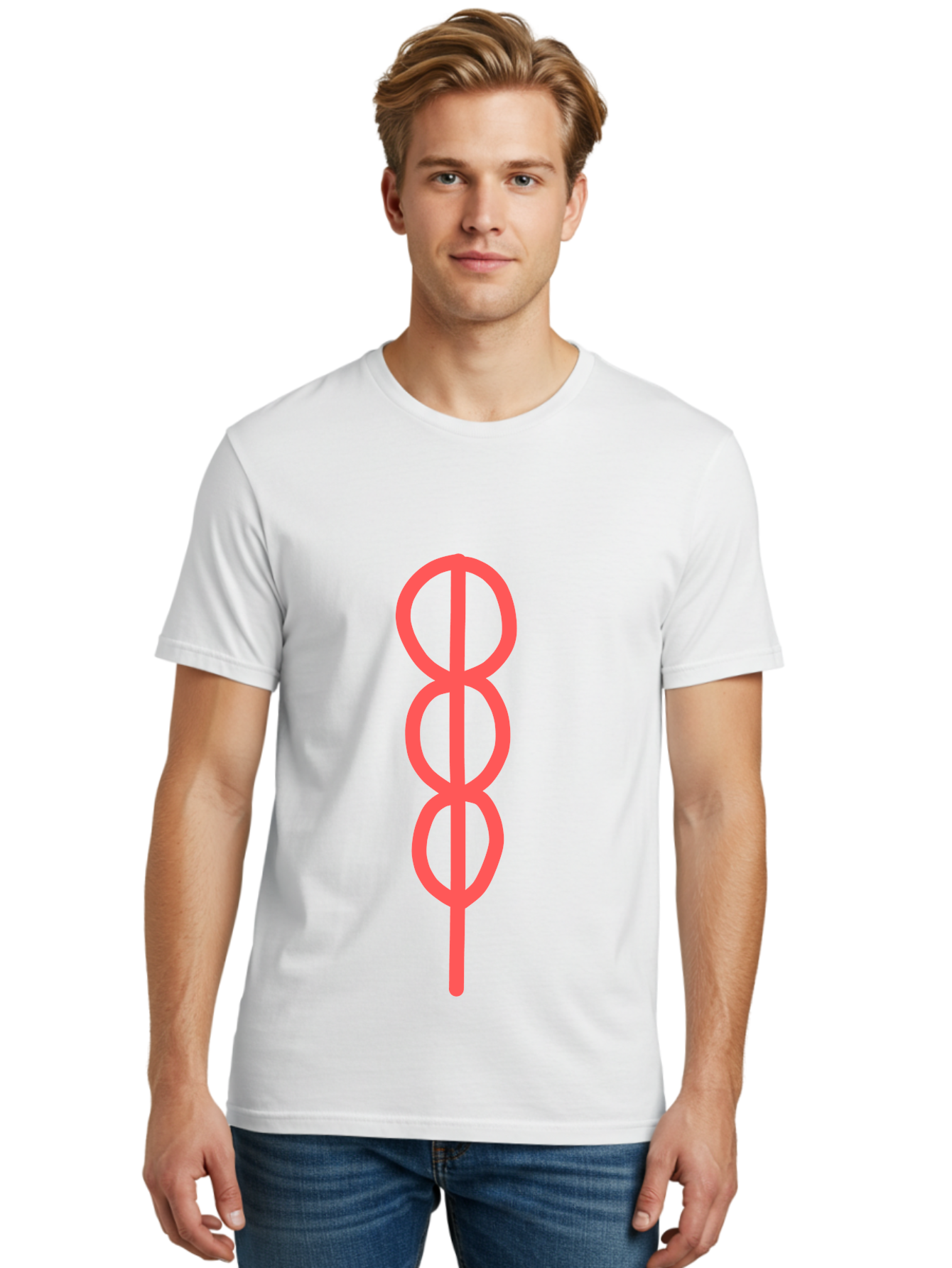 Eight-Symbol Men'S Graphic Tee, 100% Cotton, Comfortable Casual Summer Wear, Machine Washable, Psychedelic Symbol, Infinity Symbol, Number 8, Spiral Pattern, Abstract Design, Geometric Shape, Symbolic Art, Retro Aesthetic, Modern Graphic Aab696