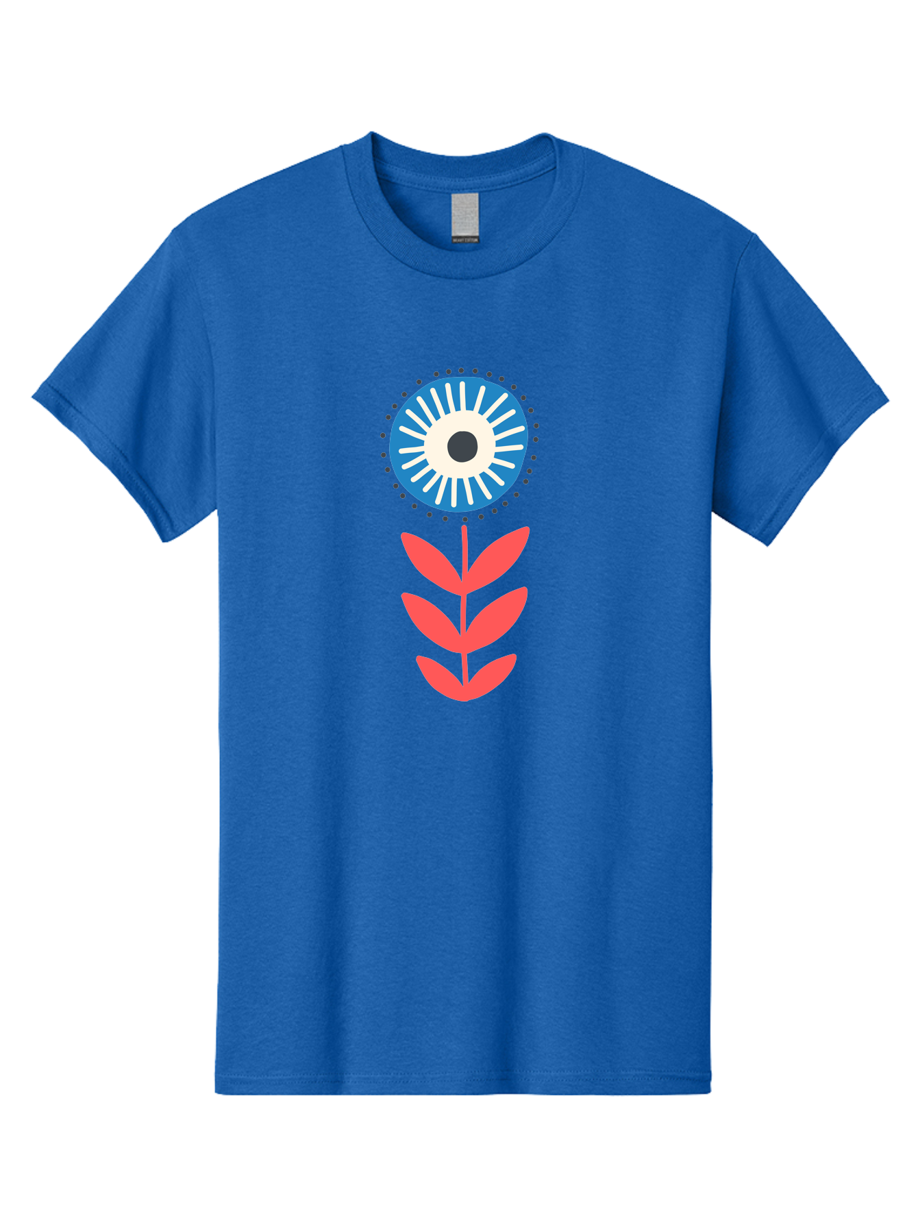 Eye-Flower-1 Men'S Graphic Tee, 100% Cotton, Comfortable Casual Summer Wear, Machine Washable, Evil Eye Symbol, Blue And White Eye, Protection Charm, Floral Design, Red Leaves, Abstract Art, Mystical Motif, Symbolic Artwork Aab698