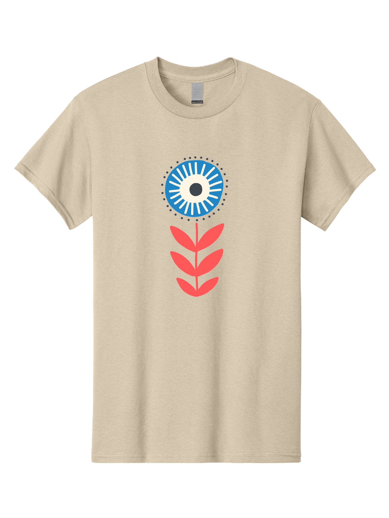 Eye-Flower-1 Men'S Graphic Tee, 100% Cotton, Comfortable Casual Summer Wear, Machine Washable, Evil Eye Symbol, Blue And White Eye, Protection Charm, Floral Design, Red Leaves, Abstract Art, Mystical Motif, Symbolic Artwork Aab698