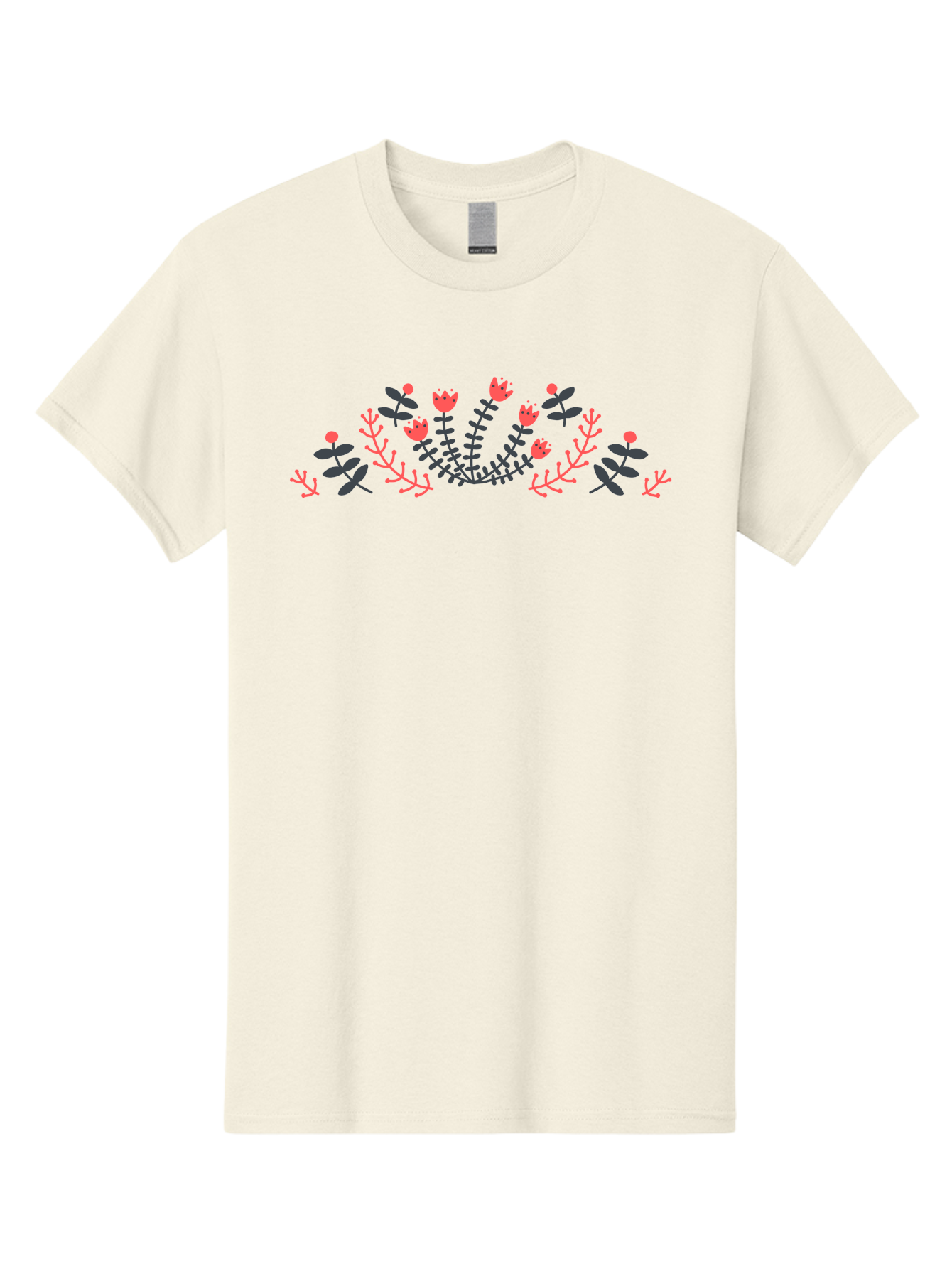 Floral-Design Men'S Graphic Tee, 100% Cotton, Comfortable Casual Summer Wear, Machine Washable, Floral Pattern, Elegant Design, Delicate Flowers, Pink Blooms, Dark Blue Leaves, Whimsical Arrangement, Beautiful Artwork, Floral Wreath, Aab700