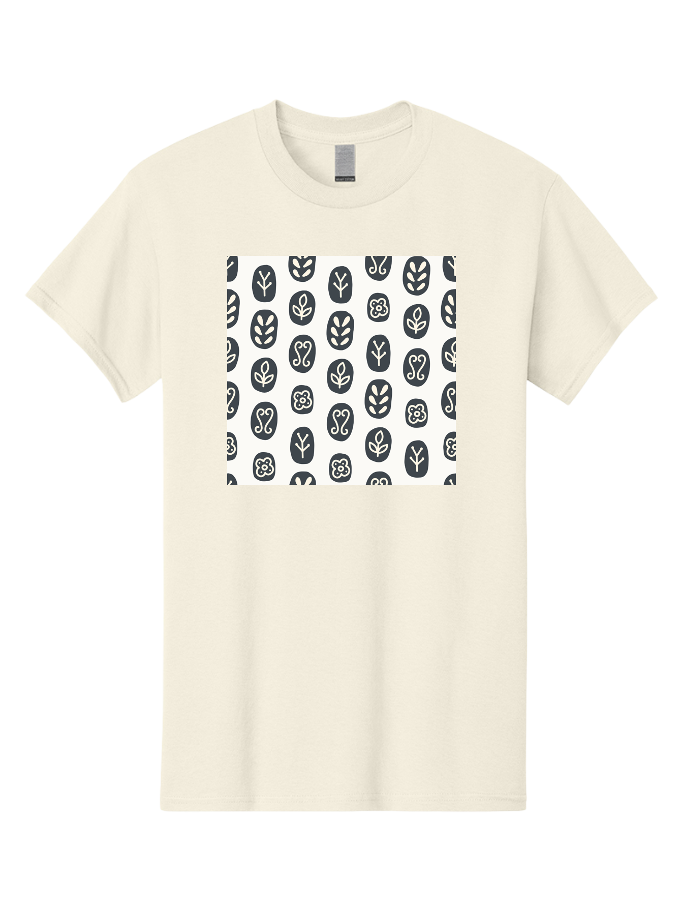 Floral-Pattern-16 Men'S Graphic Tee, 100% Cotton, Comfortable Casual Summer Wear, Machine Washable, Minimalist Botanical Design, Stylized Floral Motifs, Simple Shapes, Repetitive Pattern, Elegant Simplicity, Soothing Aesthetics, Aab709