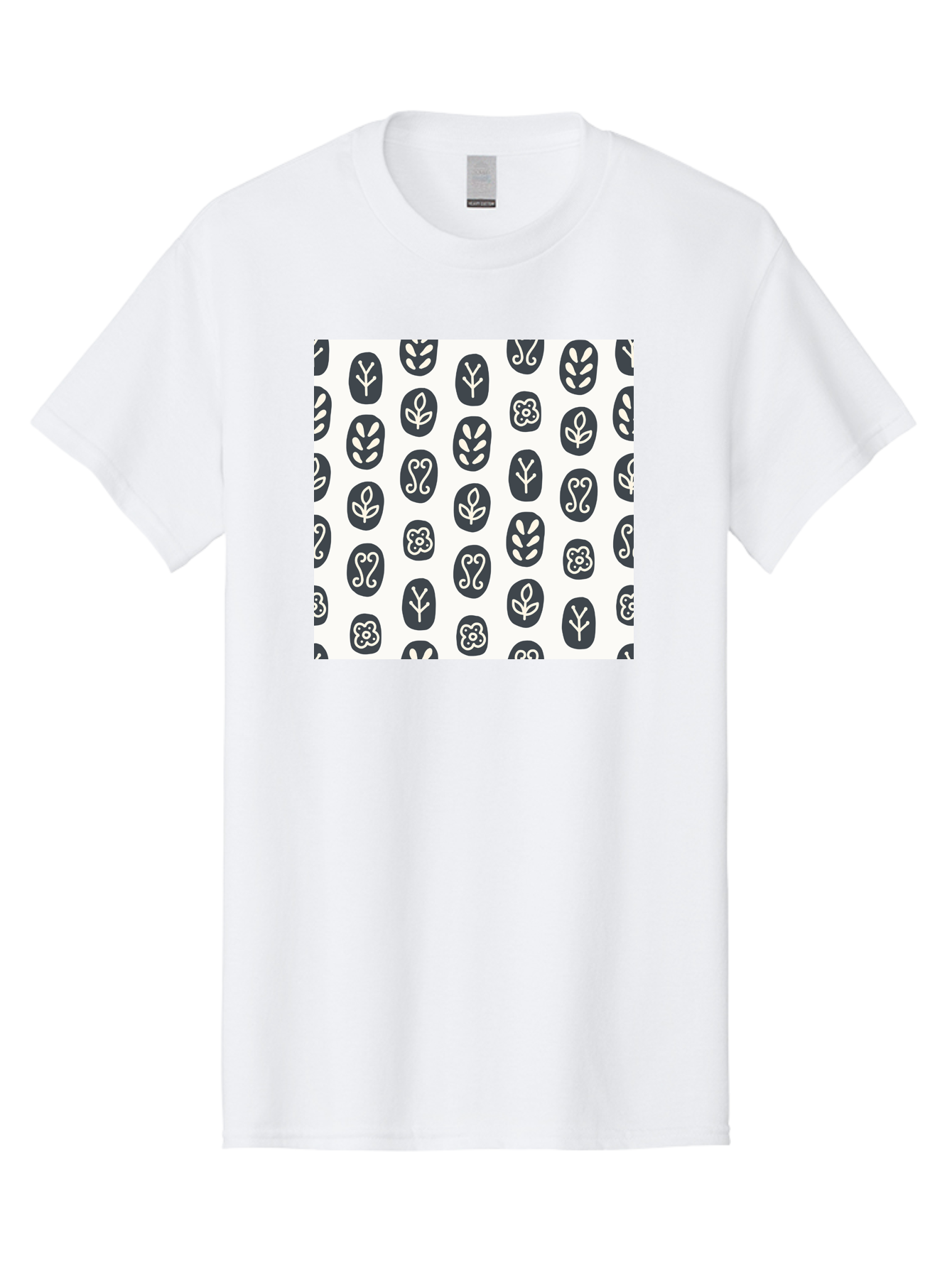 Floral-Pattern-16 Men'S Graphic Tee, 100% Cotton, Comfortable Casual Summer Wear, Machine Washable, Minimalist Botanical Design, Stylized Floral Motifs, Simple Shapes, Repetitive Pattern, Elegant Simplicity, Soothing Aesthetics, Aab709