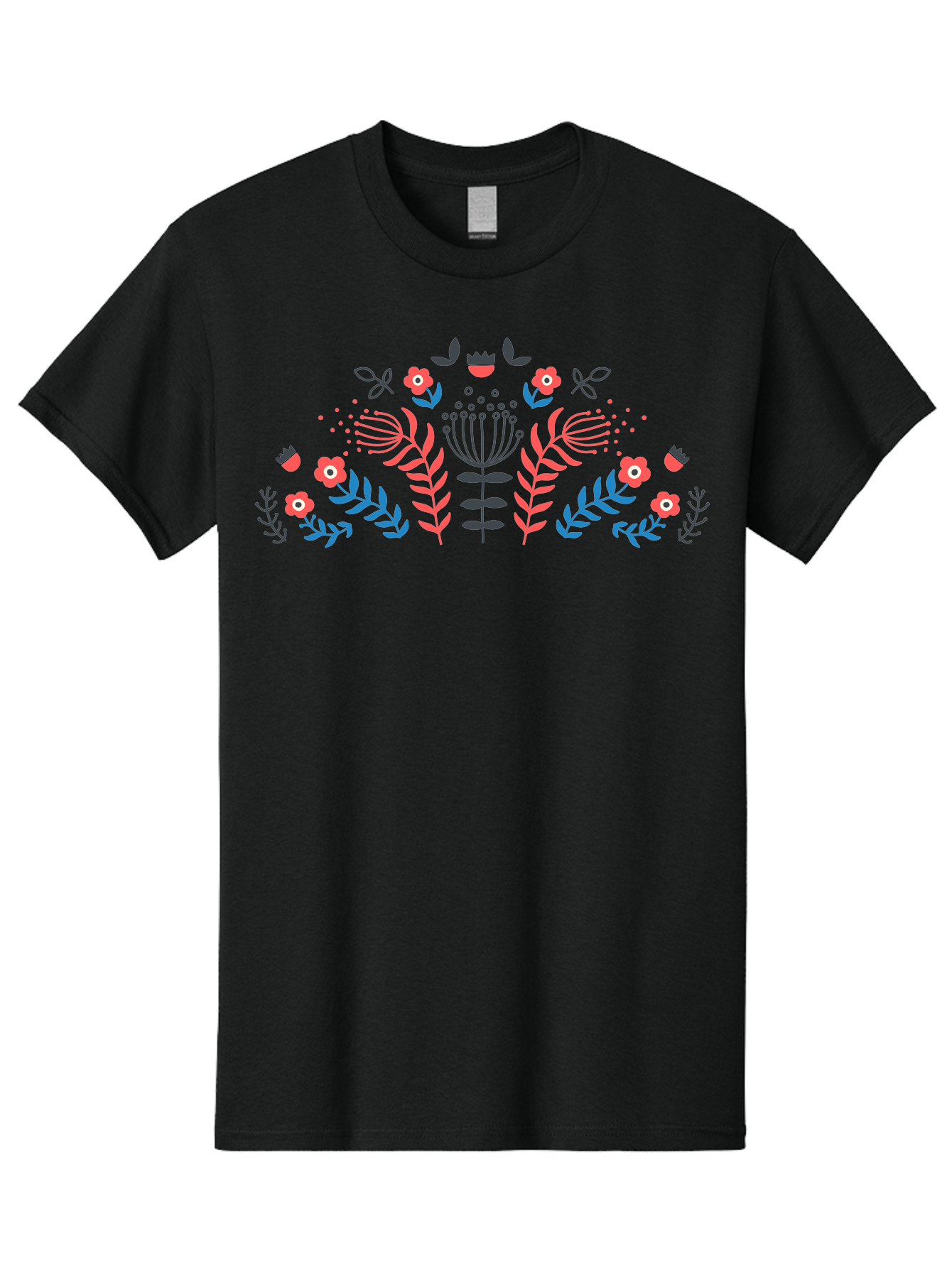 Floral-Pattern-18 Men'S Graphic Tee, 100% Cotton, Comfortable Casual Summer Wear, Machine Washable, Floral Pattern, Colorful Flowers, Leaves, Foliage, Abstract Design, Vibrant Colors, Whimsical Art, Stylized Blooms, Botanical Style, Aab711