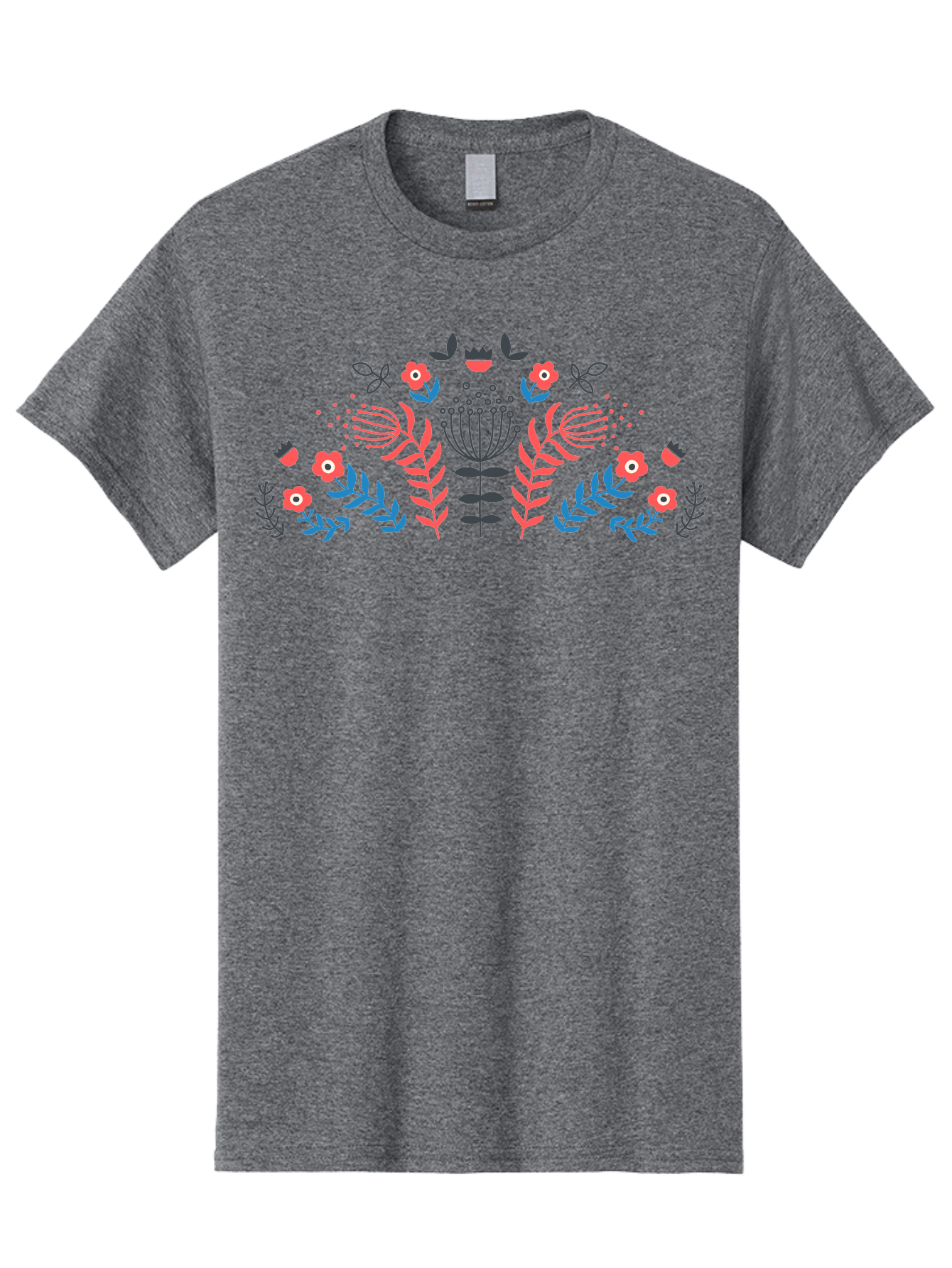 Floral-Pattern-18 Men'S Graphic Tee, 100% Cotton, Comfortable Casual Summer Wear, Machine Washable, Floral Pattern, Colorful Flowers, Leaves, Foliage, Abstract Design, Vibrant Colors, Whimsical Art, Stylized Blooms, Botanical Style, Aab711