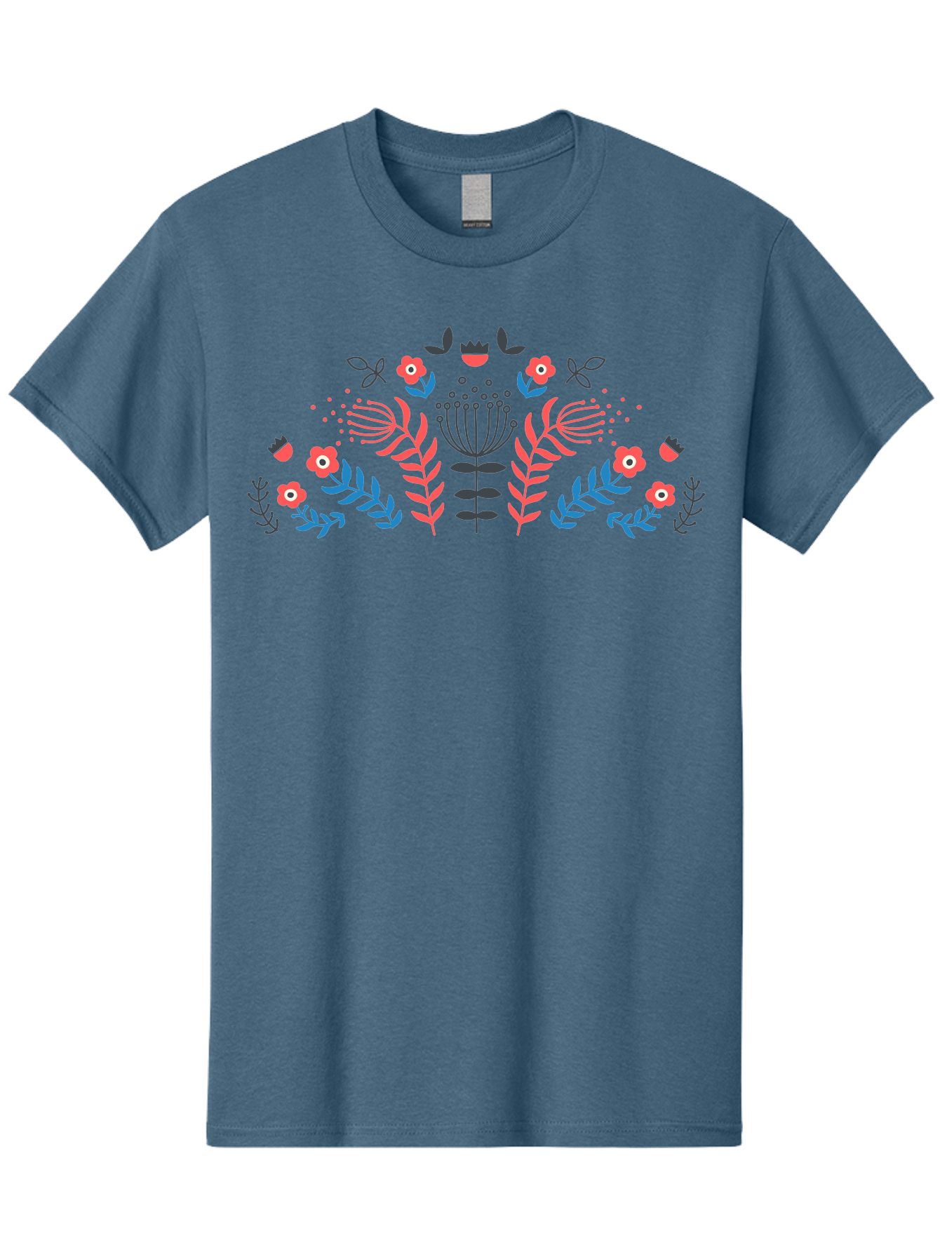 Floral-Pattern-18 Men'S Graphic Tee, 100% Cotton, Comfortable Casual Summer Wear, Machine Washable, Floral Pattern, Colorful Flowers, Leaves, Foliage, Abstract Design, Vibrant Colors, Whimsical Art, Stylized Blooms, Botanical Style, Aab711