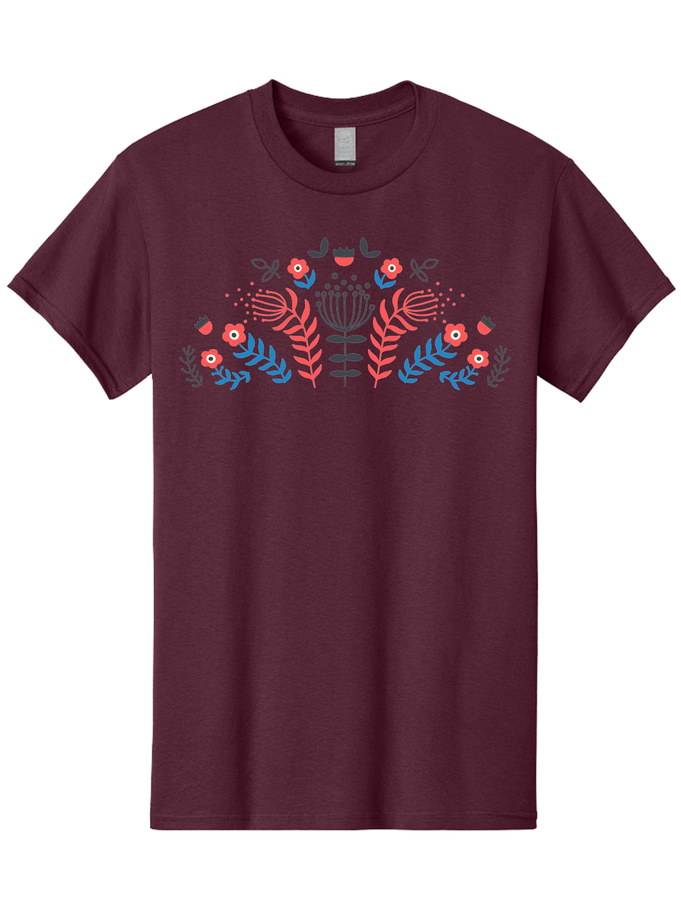 Floral-Pattern-18 Men'S Graphic Tee, 100% Cotton, Comfortable Casual Summer Wear, Machine Washable, Floral Pattern, Colorful Flowers, Leaves, Foliage, Abstract Design, Vibrant Colors, Whimsical Art, Stylized Blooms, Botanical Style, Aab711