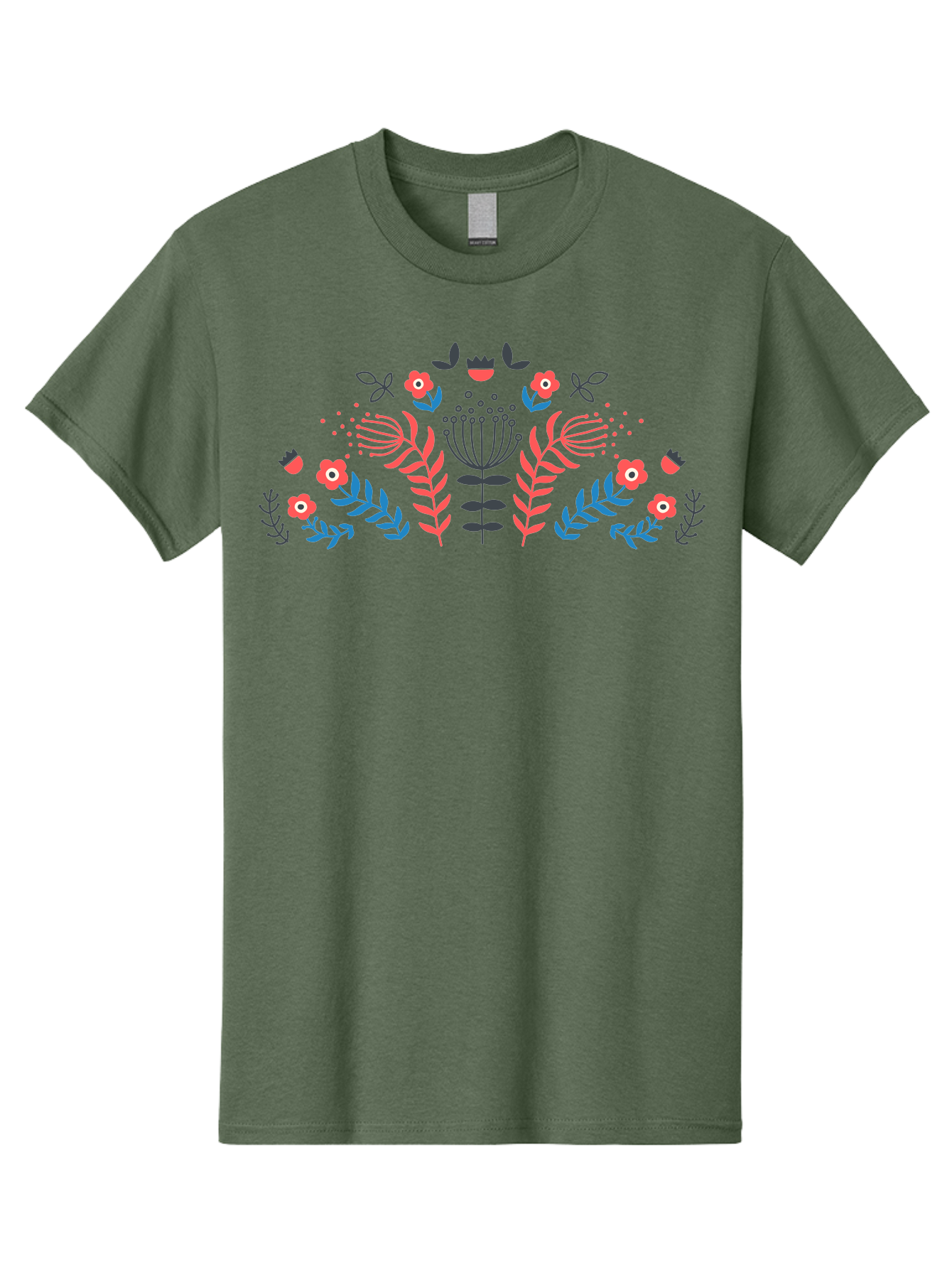 Floral-Pattern-18 Men'S Graphic Tee, 100% Cotton, Comfortable Casual Summer Wear, Machine Washable, Floral Pattern, Colorful Flowers, Leaves, Foliage, Abstract Design, Vibrant Colors, Whimsical Art, Stylized Blooms, Botanical Style, Aab711