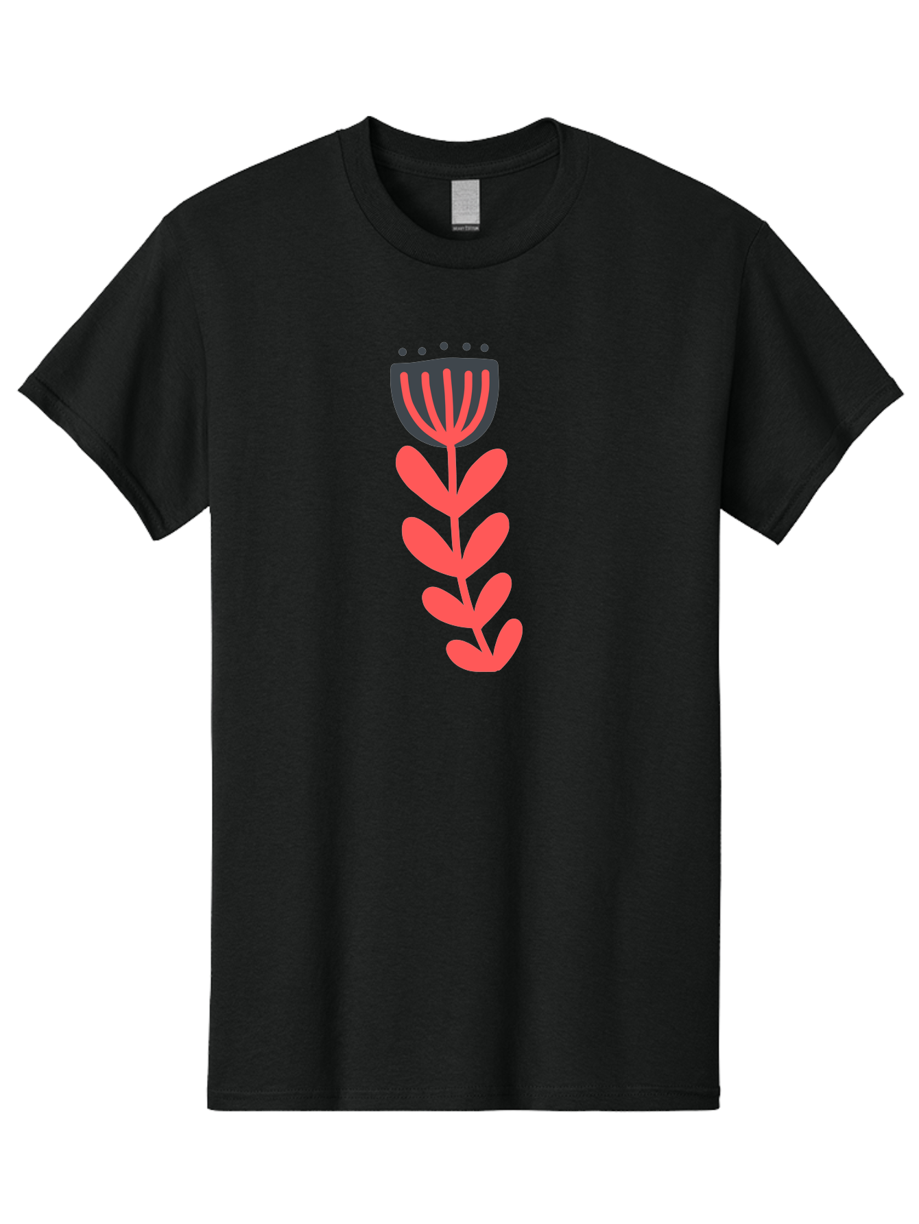 Flower-2 Men'S Graphic Tee, 100% Cotton, Comfortable Casual Summer Wear, Machine Washable, Simple Flower Design, Floral Pattern, Minimalist Art, Red And Black Hues, Bold Graphics, Stylized Bloom, Modern Illustration, Flower Graphic Aab722