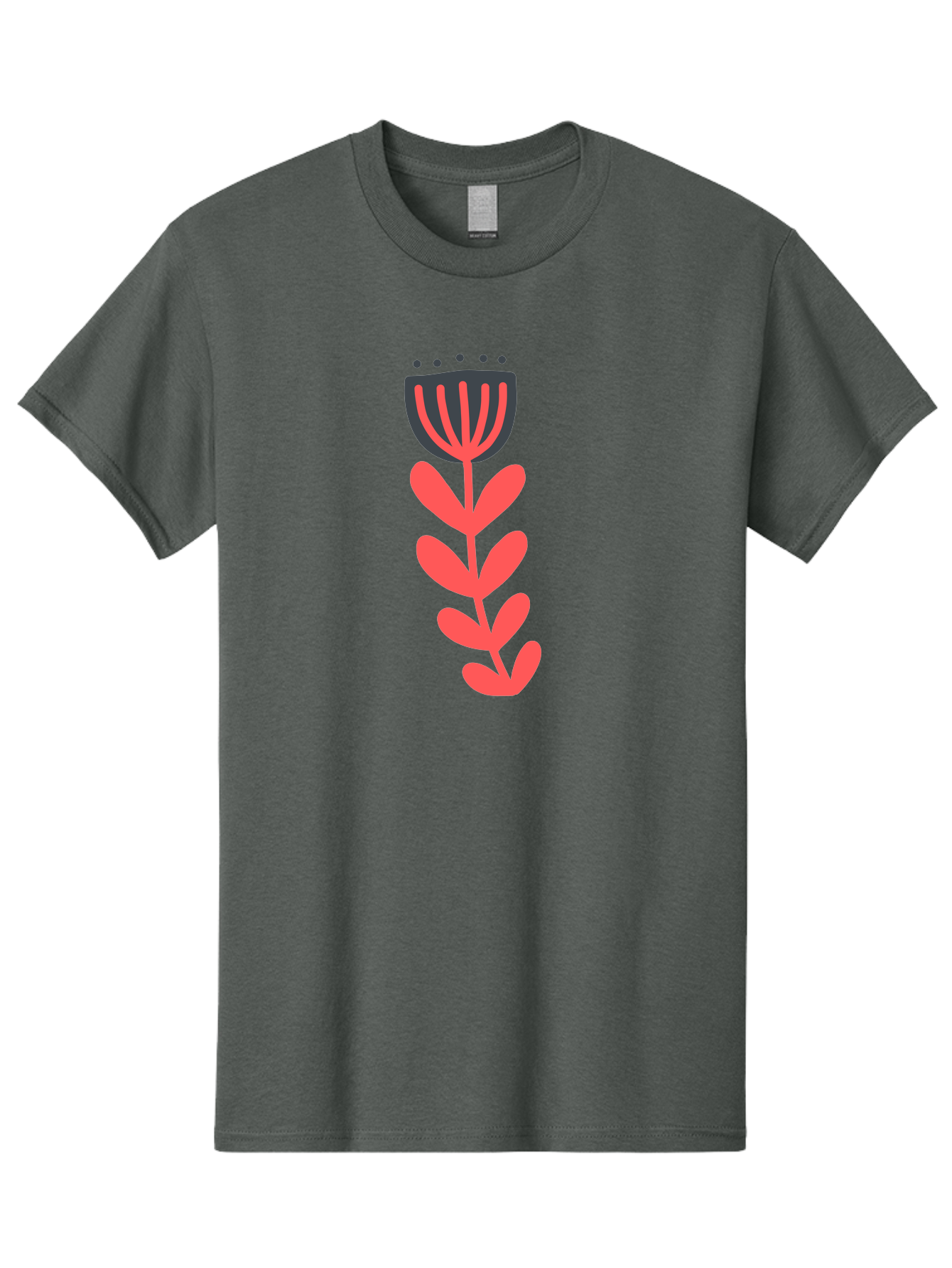 Flower-2 Men'S Graphic Tee, 100% Cotton, Comfortable Casual Summer Wear, Machine Washable, Simple Flower Design, Floral Pattern, Minimalist Art, Red And Black Hues, Bold Graphics, Stylized Bloom, Modern Illustration, Flower Graphic Aab722