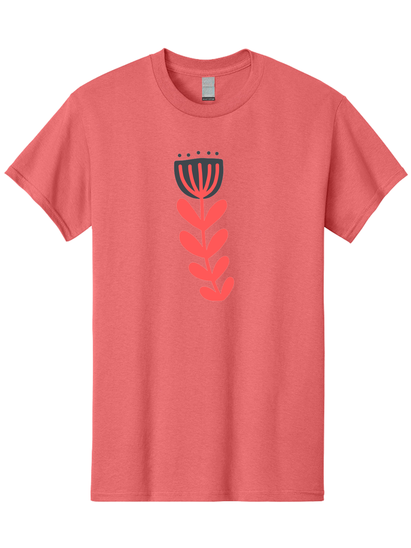 Flower-2 Men'S Graphic Tee, 100% Cotton, Comfortable Casual Summer Wear, Machine Washable, Simple Flower Design, Floral Pattern, Minimalist Art, Red And Black Hues, Bold Graphics, Stylized Bloom, Modern Illustration, Flower Graphic Aab722