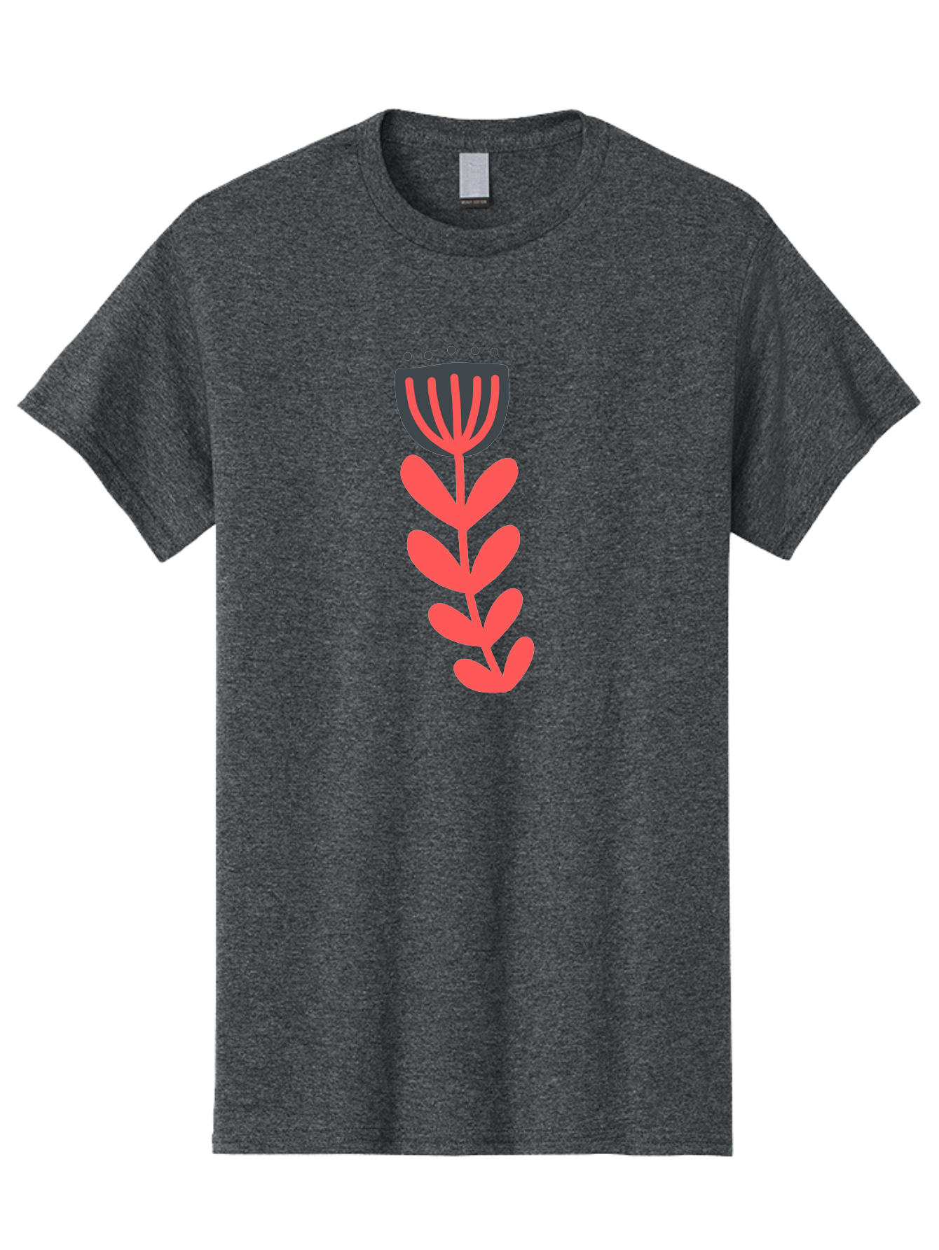 Flower-2 Men'S Graphic Tee, 100% Cotton, Comfortable Casual Summer Wear, Machine Washable, Simple Flower Design, Floral Pattern, Minimalist Art, Red And Black Hues, Bold Graphics, Stylized Bloom, Modern Illustration, Flower Graphic Aab722