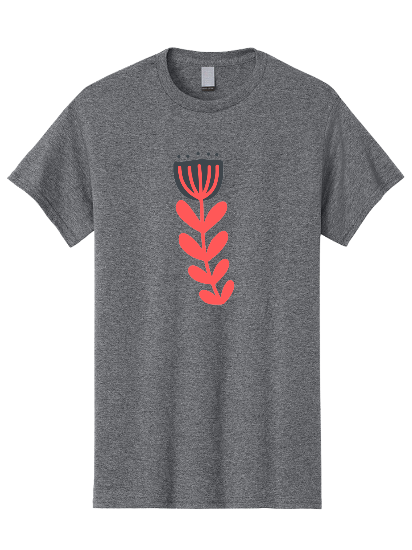 Flower-2 Men'S Graphic Tee, 100% Cotton, Comfortable Casual Summer Wear, Machine Washable, Simple Flower Design, Floral Pattern, Minimalist Art, Red And Black Hues, Bold Graphics, Stylized Bloom, Modern Illustration, Flower Graphic Aab722