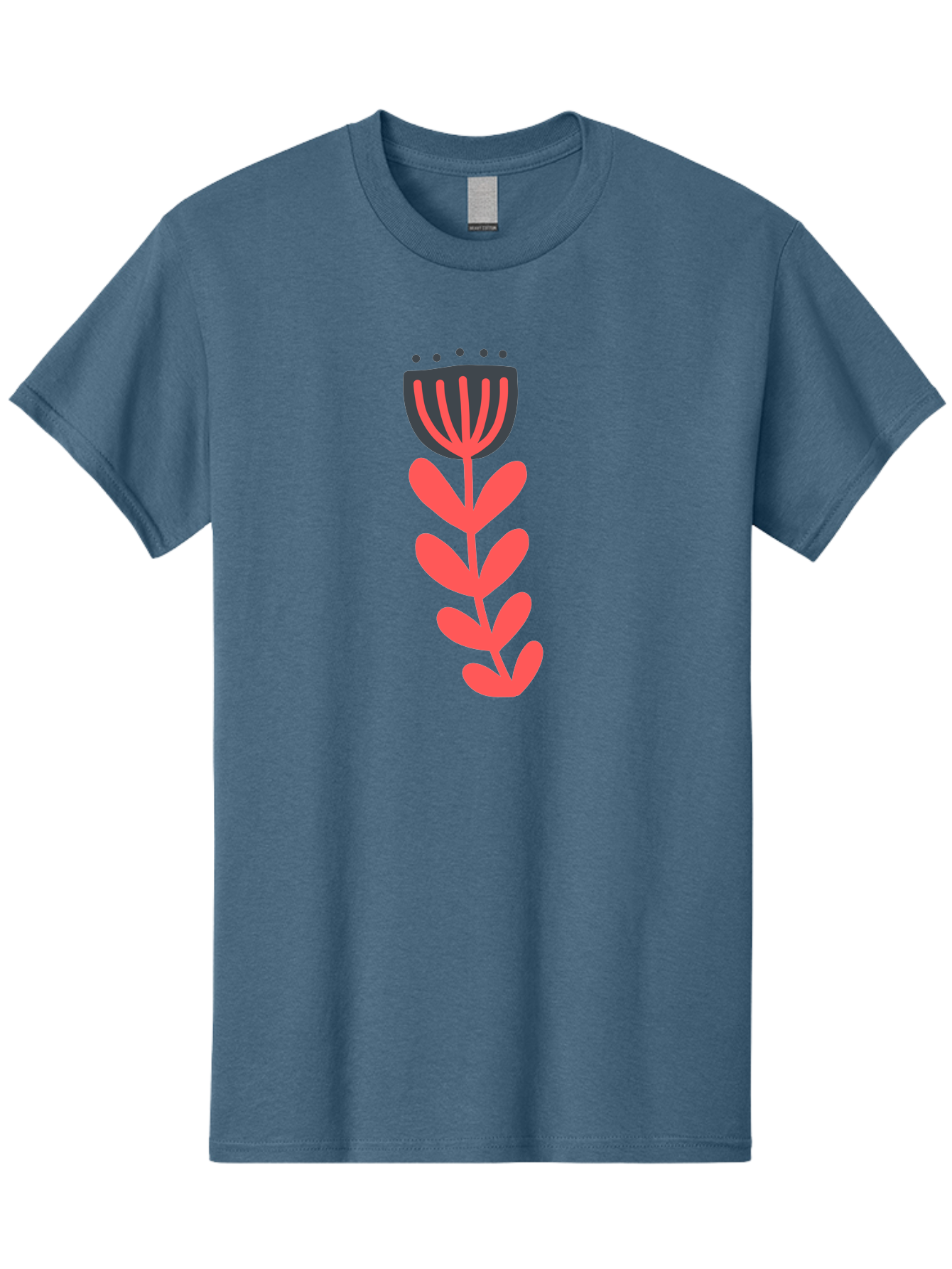 Flower-2 Men'S Graphic Tee, 100% Cotton, Comfortable Casual Summer Wear, Machine Washable, Simple Flower Design, Floral Pattern, Minimalist Art, Red And Black Hues, Bold Graphics, Stylized Bloom, Modern Illustration, Flower Graphic Aab722