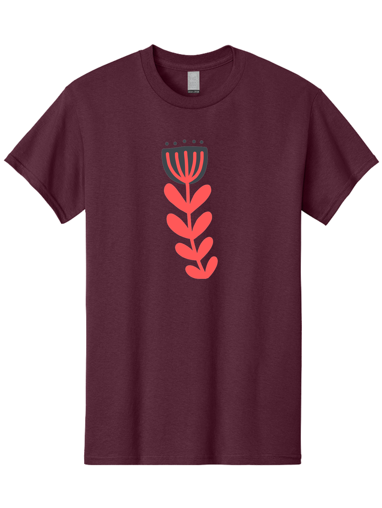 Flower-2 Men'S Graphic Tee, 100% Cotton, Comfortable Casual Summer Wear, Machine Washable, Simple Flower Design, Floral Pattern, Minimalist Art, Red And Black Hues, Bold Graphics, Stylized Bloom, Modern Illustration, Flower Graphic Aab722