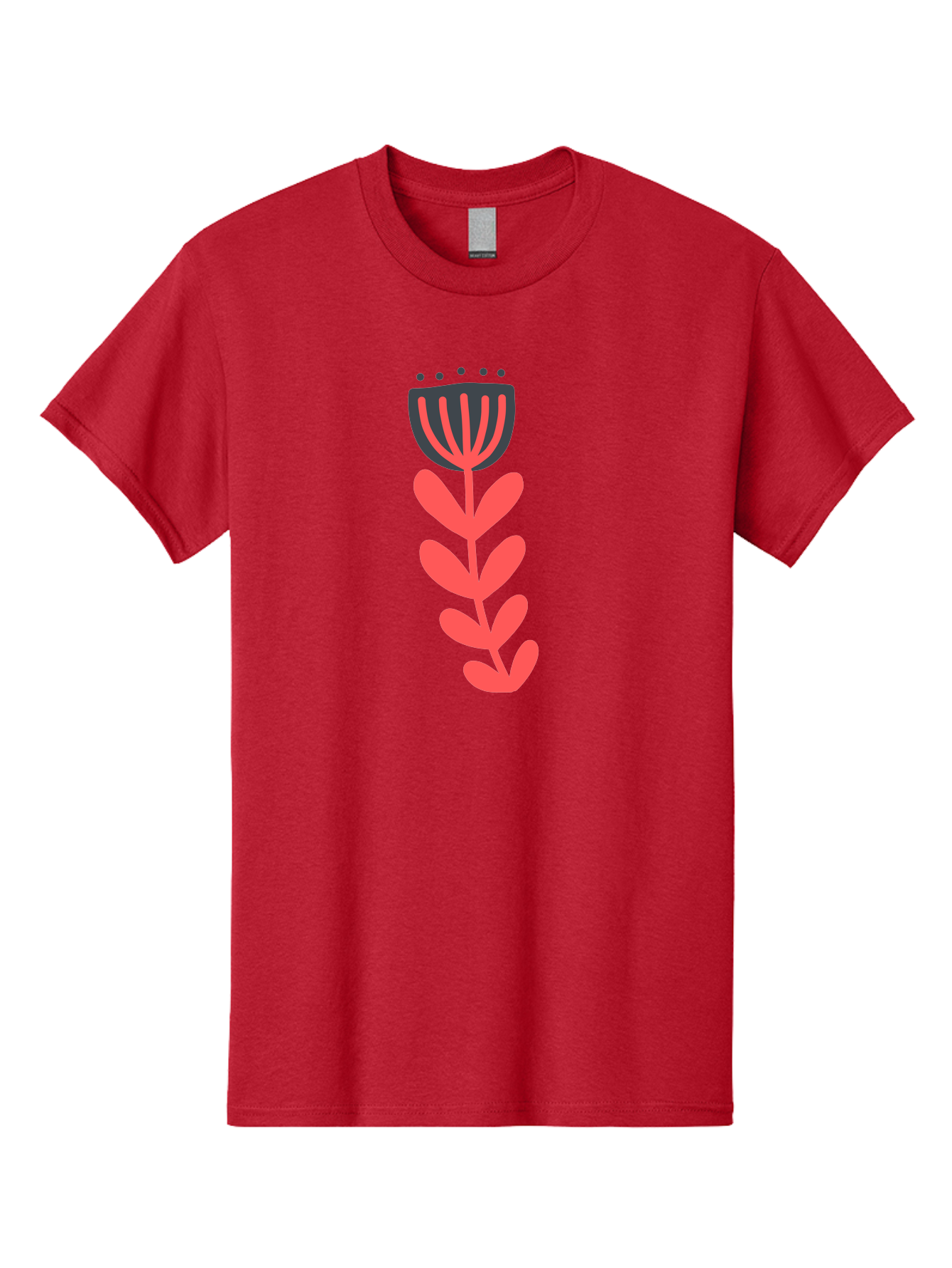 Flower-2 Men'S Graphic Tee, 100% Cotton, Comfortable Casual Summer Wear, Machine Washable, Simple Flower Design, Floral Pattern, Minimalist Art, Red And Black Hues, Bold Graphics, Stylized Bloom, Modern Illustration, Flower Graphic Aab722