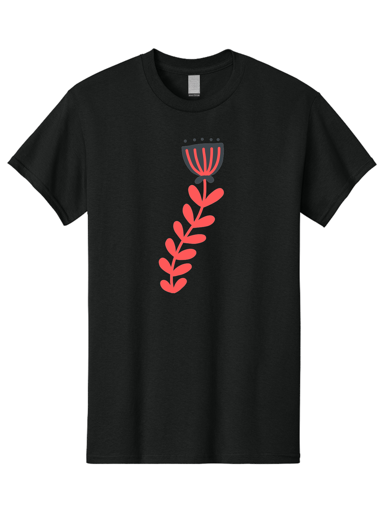 Flower-3 Men'S Graphic Tee, 100% Cotton, Comfortable Casual Summer Wear, Machine Washable, Simple Flower Illustration, Pink And Black Flower, Minimalist Design, Bold Lines, Graphic Art, Floral Motif, Modern Style Aab723