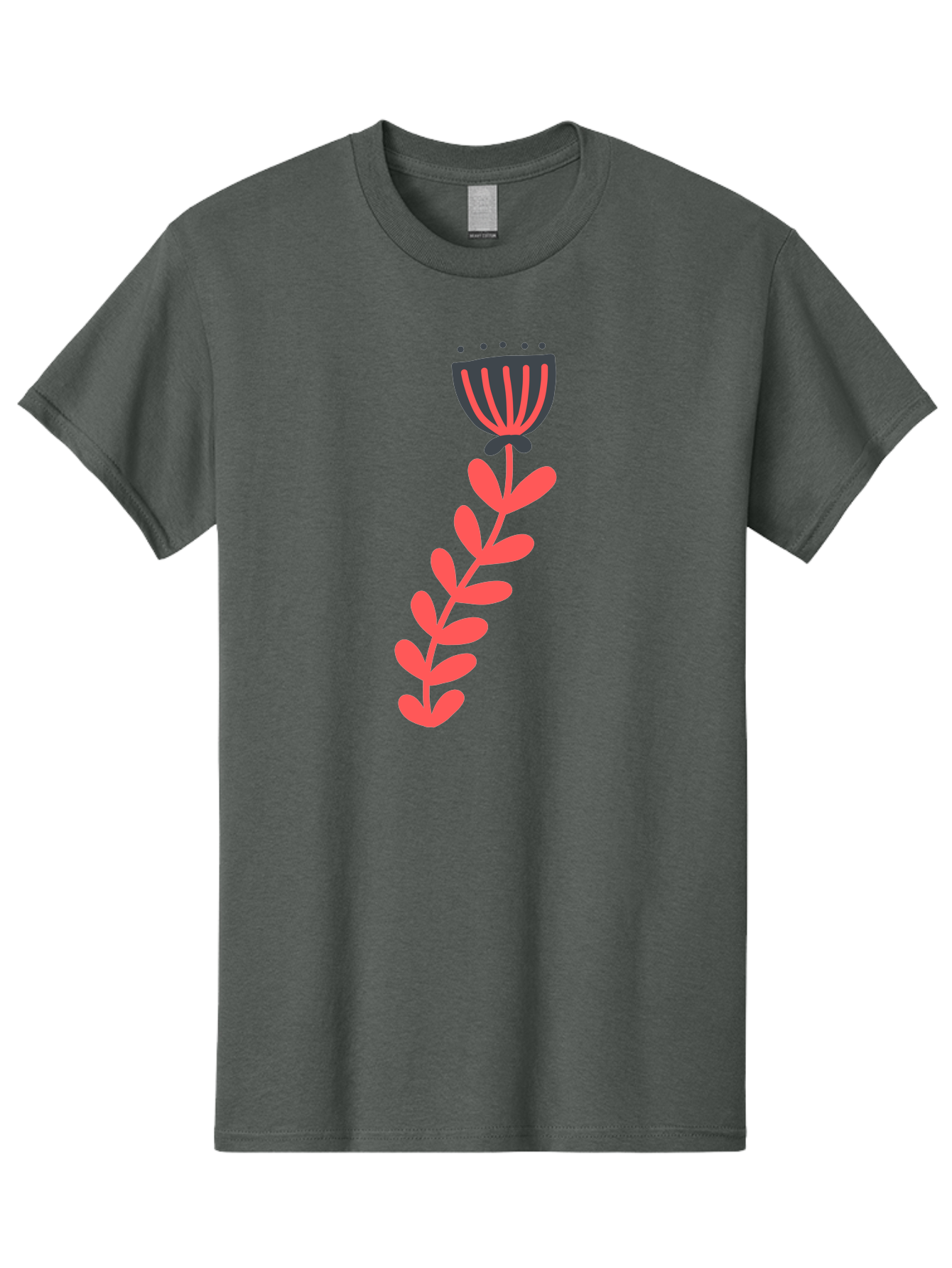 Flower-3 Men'S Graphic Tee, 100% Cotton, Comfortable Casual Summer Wear, Machine Washable, Simple Flower Illustration, Pink And Black Flower, Minimalist Design, Bold Lines, Graphic Art, Floral Motif, Modern Style Aab723