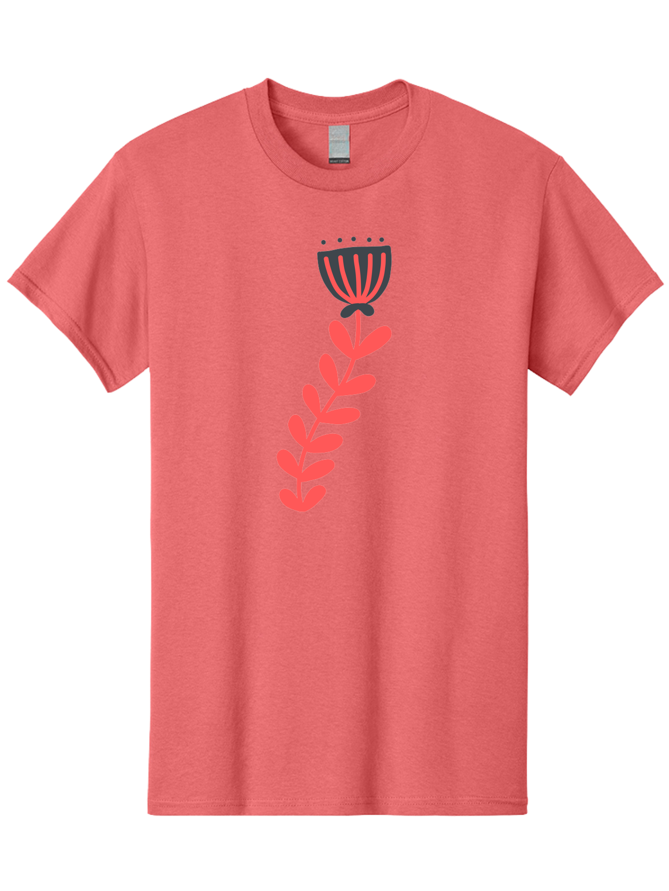 Flower-3 Men'S Graphic Tee, 100% Cotton, Comfortable Casual Summer Wear, Machine Washable, Simple Flower Illustration, Pink And Black Flower, Minimalist Design, Bold Lines, Graphic Art, Floral Motif, Modern Style Aab723