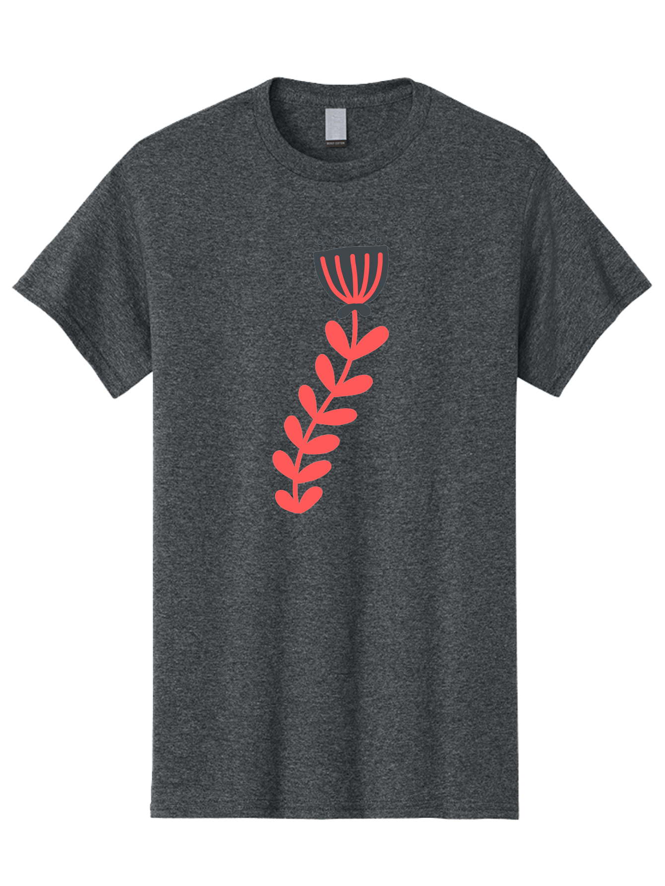 Flower-3 Men'S Graphic Tee, 100% Cotton, Comfortable Casual Summer Wear, Machine Washable, Simple Flower Illustration, Pink And Black Flower, Minimalist Design, Bold Lines, Graphic Art, Floral Motif, Modern Style Aab723