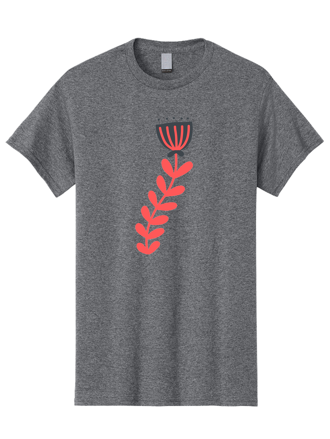 Flower-3 Men'S Graphic Tee, 100% Cotton, Comfortable Casual Summer Wear, Machine Washable, Simple Flower Illustration, Pink And Black Flower, Minimalist Design, Bold Lines, Graphic Art, Floral Motif, Modern Style Aab723