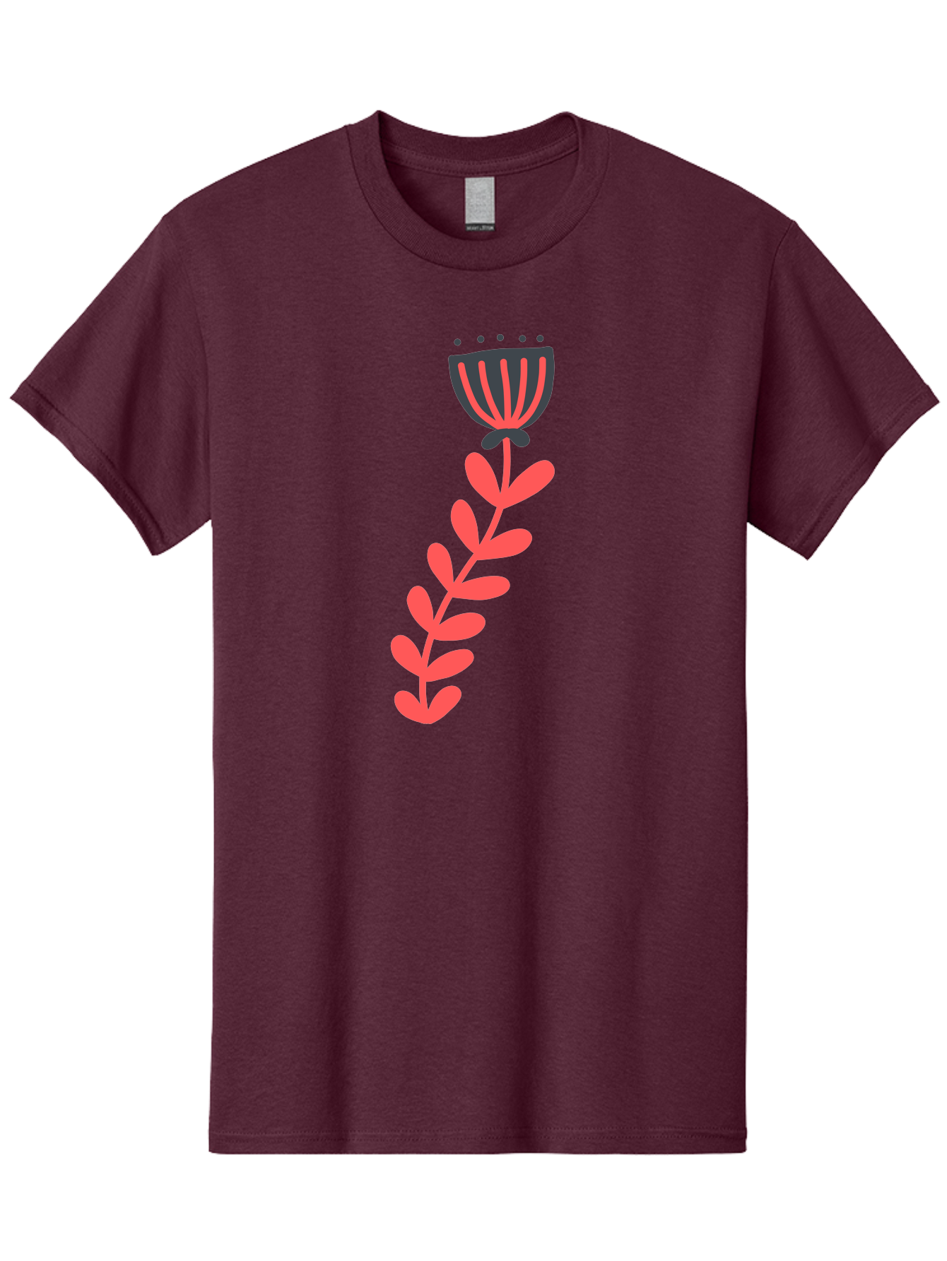 Flower-3 Men'S Graphic Tee, 100% Cotton, Comfortable Casual Summer Wear, Machine Washable, Simple Flower Illustration, Pink And Black Flower, Minimalist Design, Bold Lines, Graphic Art, Floral Motif, Modern Style Aab723