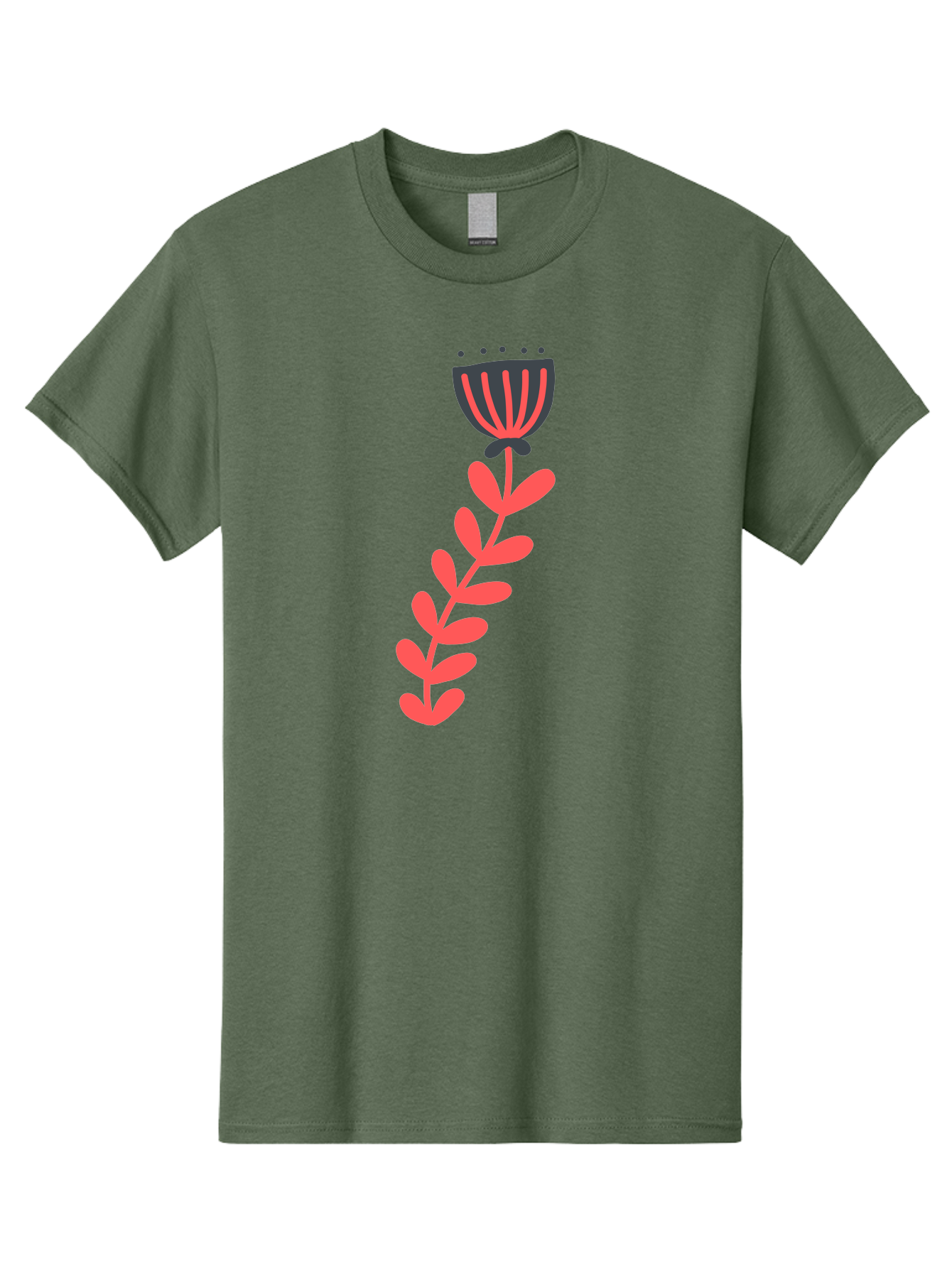 Flower-3 Men'S Graphic Tee, 100% Cotton, Comfortable Casual Summer Wear, Machine Washable, Simple Flower Illustration, Pink And Black Flower, Minimalist Design, Bold Lines, Graphic Art, Floral Motif, Modern Style Aab723