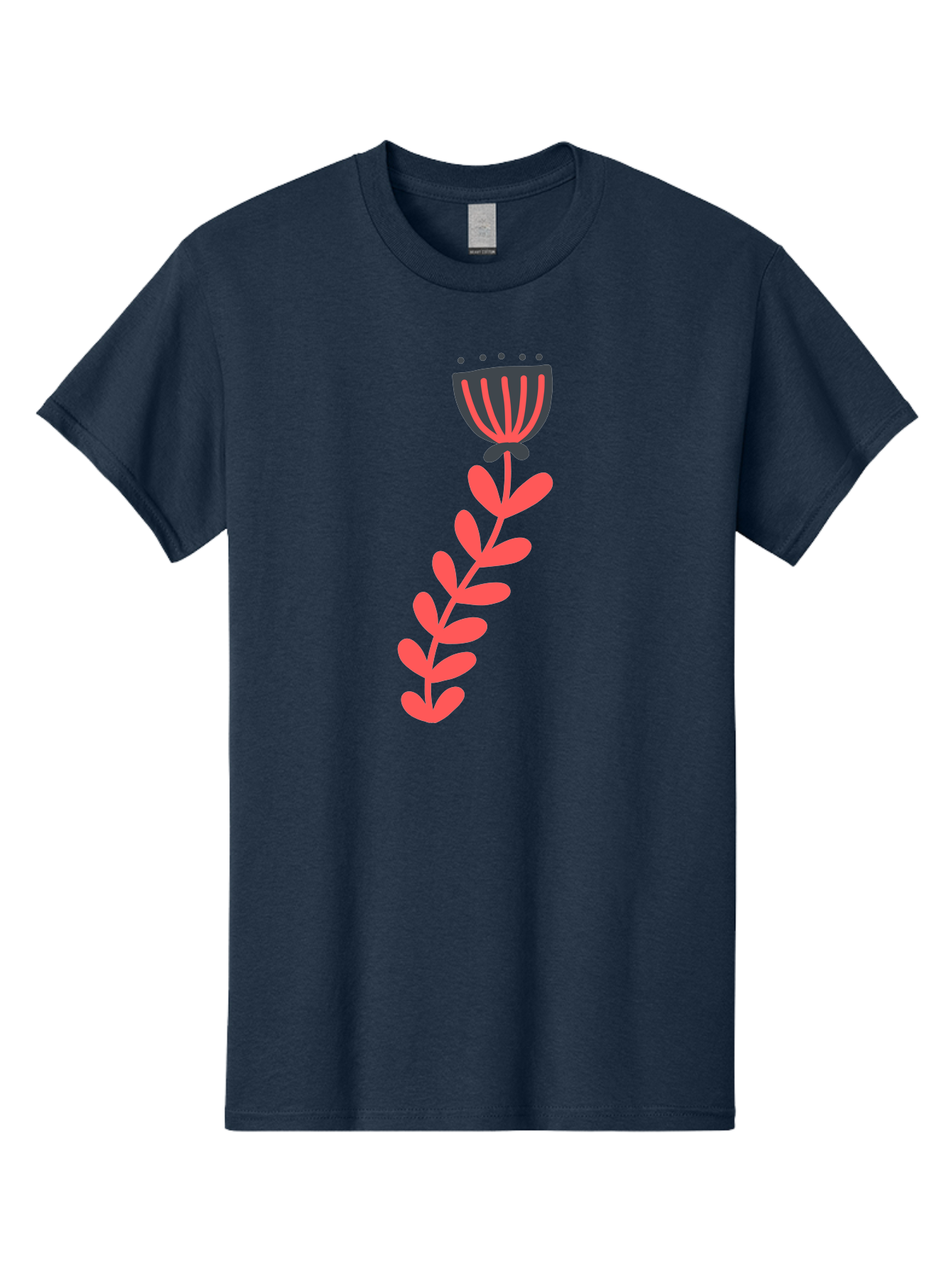 Flower-3 Men'S Graphic Tee, 100% Cotton, Comfortable Casual Summer Wear, Machine Washable, Simple Flower Illustration, Pink And Black Flower, Minimalist Design, Bold Lines, Graphic Art, Floral Motif, Modern Style Aab723