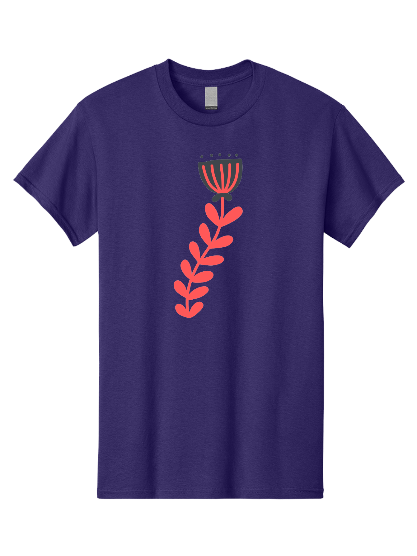 Flower-3 Men'S Graphic Tee, 100% Cotton, Comfortable Casual Summer Wear, Machine Washable, Simple Flower Illustration, Pink And Black Flower, Minimalist Design, Bold Lines, Graphic Art, Floral Motif, Modern Style Aab723