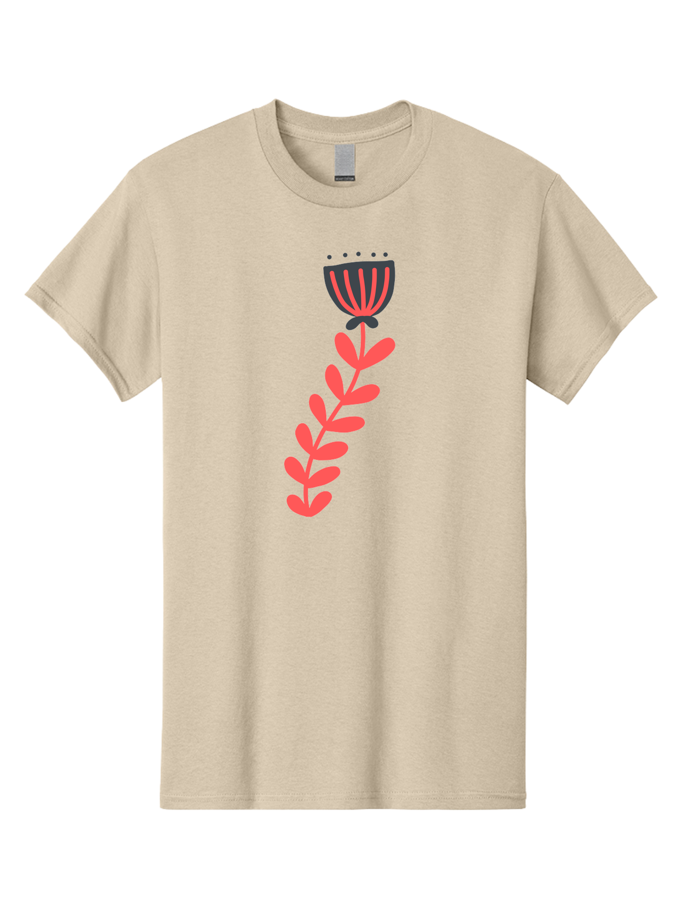 Flower-3 Men'S Graphic Tee, 100% Cotton, Comfortable Casual Summer Wear, Machine Washable, Simple Flower Illustration, Pink And Black Flower, Minimalist Design, Bold Lines, Graphic Art, Floral Motif, Modern Style Aab723