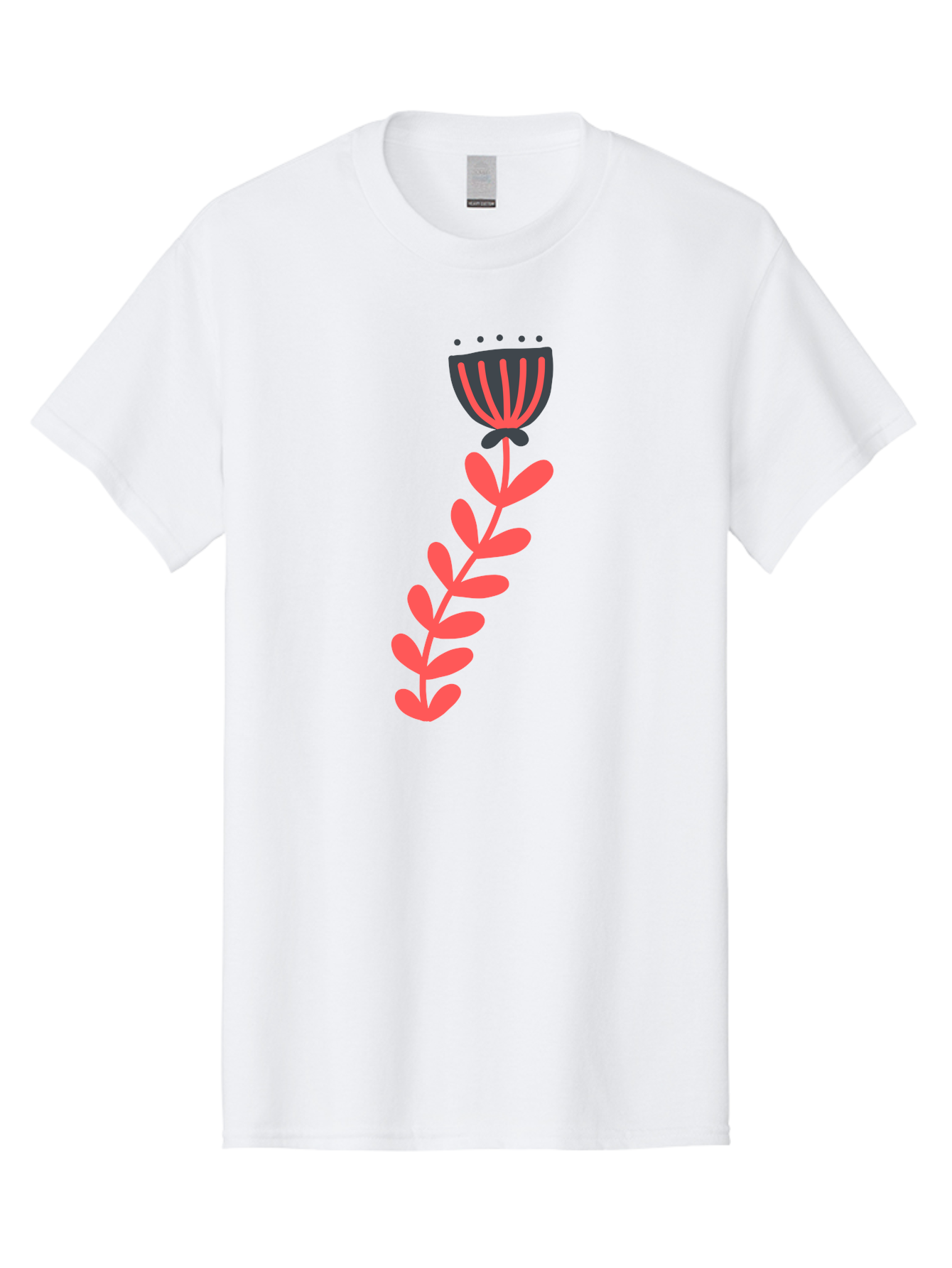 Flower-3 Men'S Graphic Tee, 100% Cotton, Comfortable Casual Summer Wear, Machine Washable, Simple Flower Illustration, Pink And Black Flower, Minimalist Design, Bold Lines, Graphic Art, Floral Motif, Modern Style Aab723