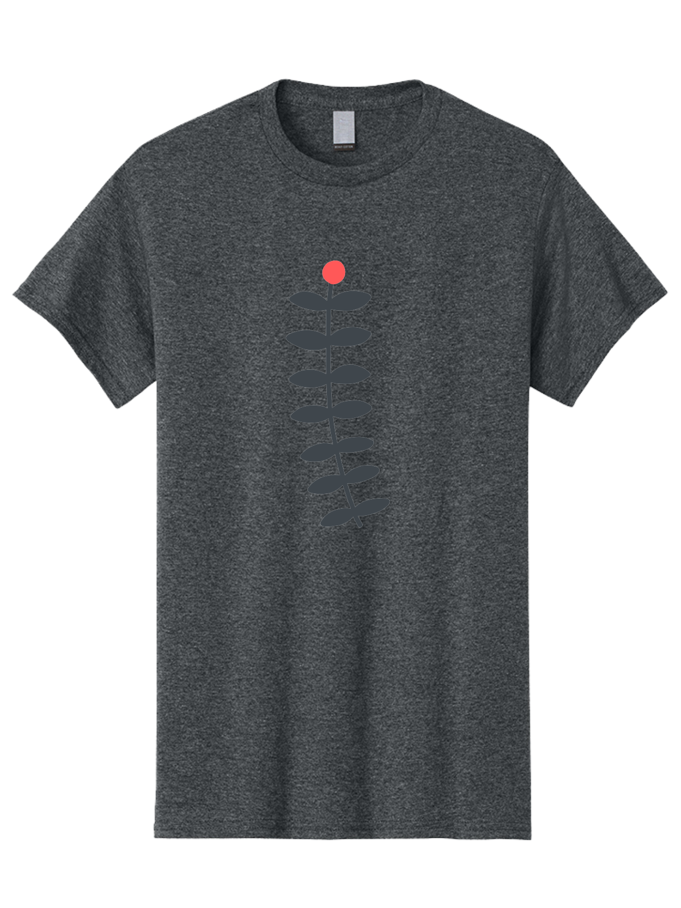 Flower-5 Men'S Graphic Tee, 100% Cotton, Comfortable Casual Summer Wear, Machine Washable, Simple Flower Illustration, Red Bloom, Dark Green Leaves, Minimalist Design, Botanical Art, Floral Graphic Aab725