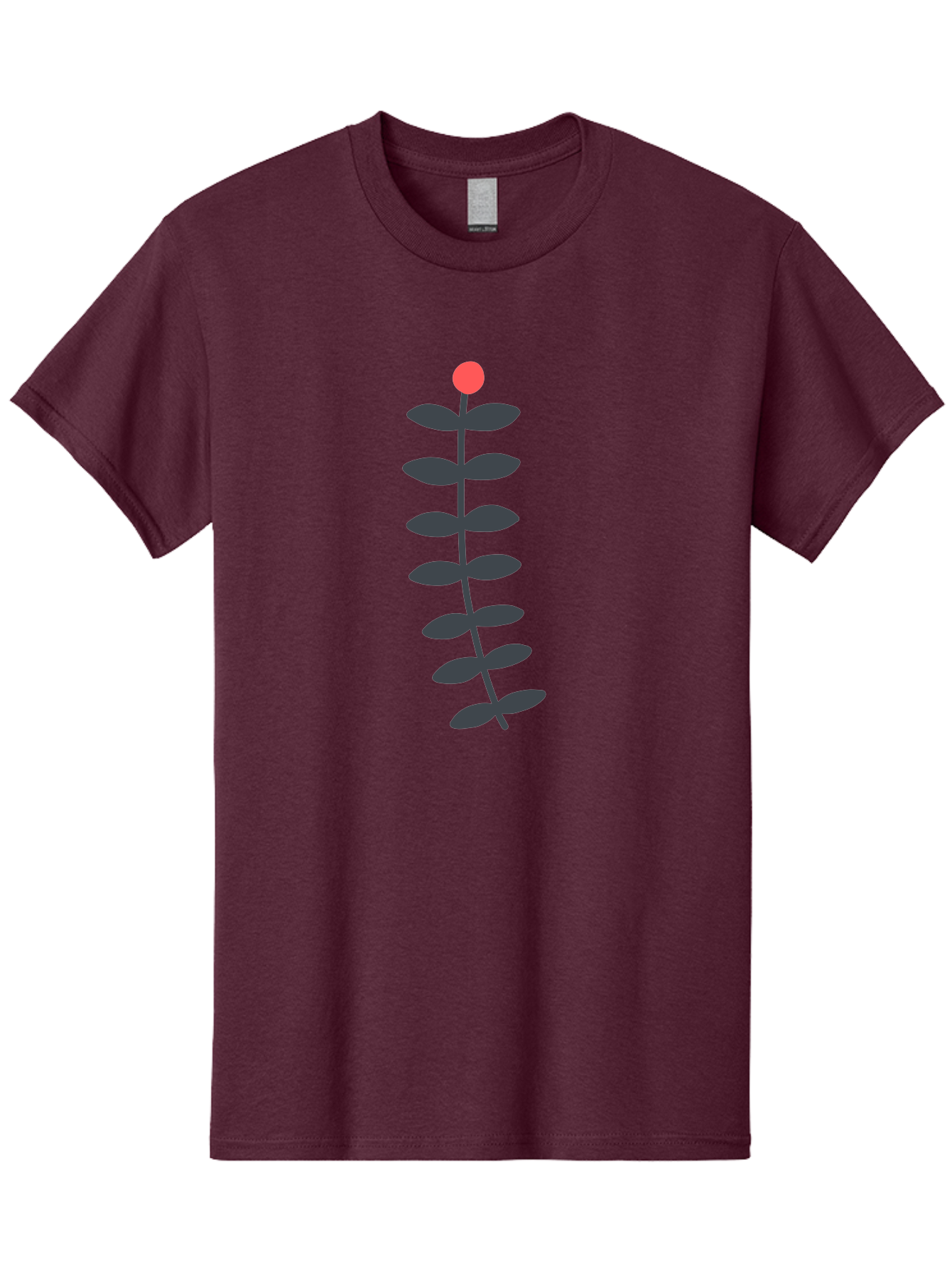 Flower-5 Men'S Graphic Tee, 100% Cotton, Comfortable Casual Summer Wear, Machine Washable, Simple Flower Illustration, Red Bloom, Dark Green Leaves, Minimalist Design, Botanical Art, Floral Graphic Aab725
