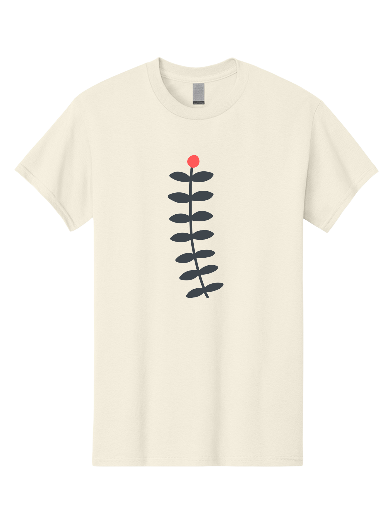 Flower-5 Men'S Graphic Tee, 100% Cotton, Comfortable Casual Summer Wear, Machine Washable, Simple Flower Illustration, Red Bloom, Dark Green Leaves, Minimalist Design, Botanical Art, Floral Graphic Aab725