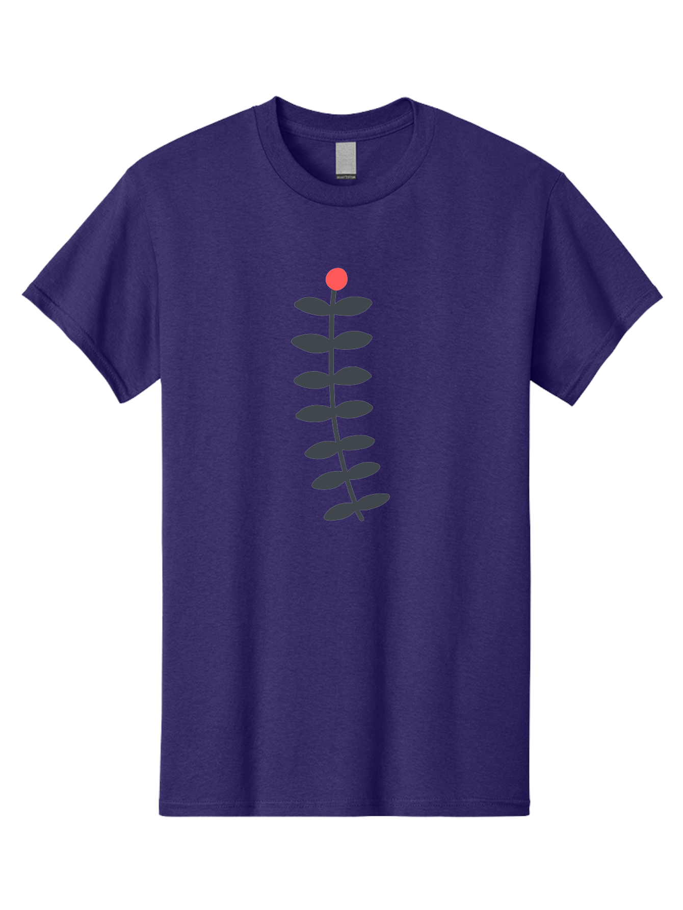 Flower-5 Men'S Graphic Tee, 100% Cotton, Comfortable Casual Summer Wear, Machine Washable, Simple Flower Illustration, Red Bloom, Dark Green Leaves, Minimalist Design, Botanical Art, Floral Graphic Aab725