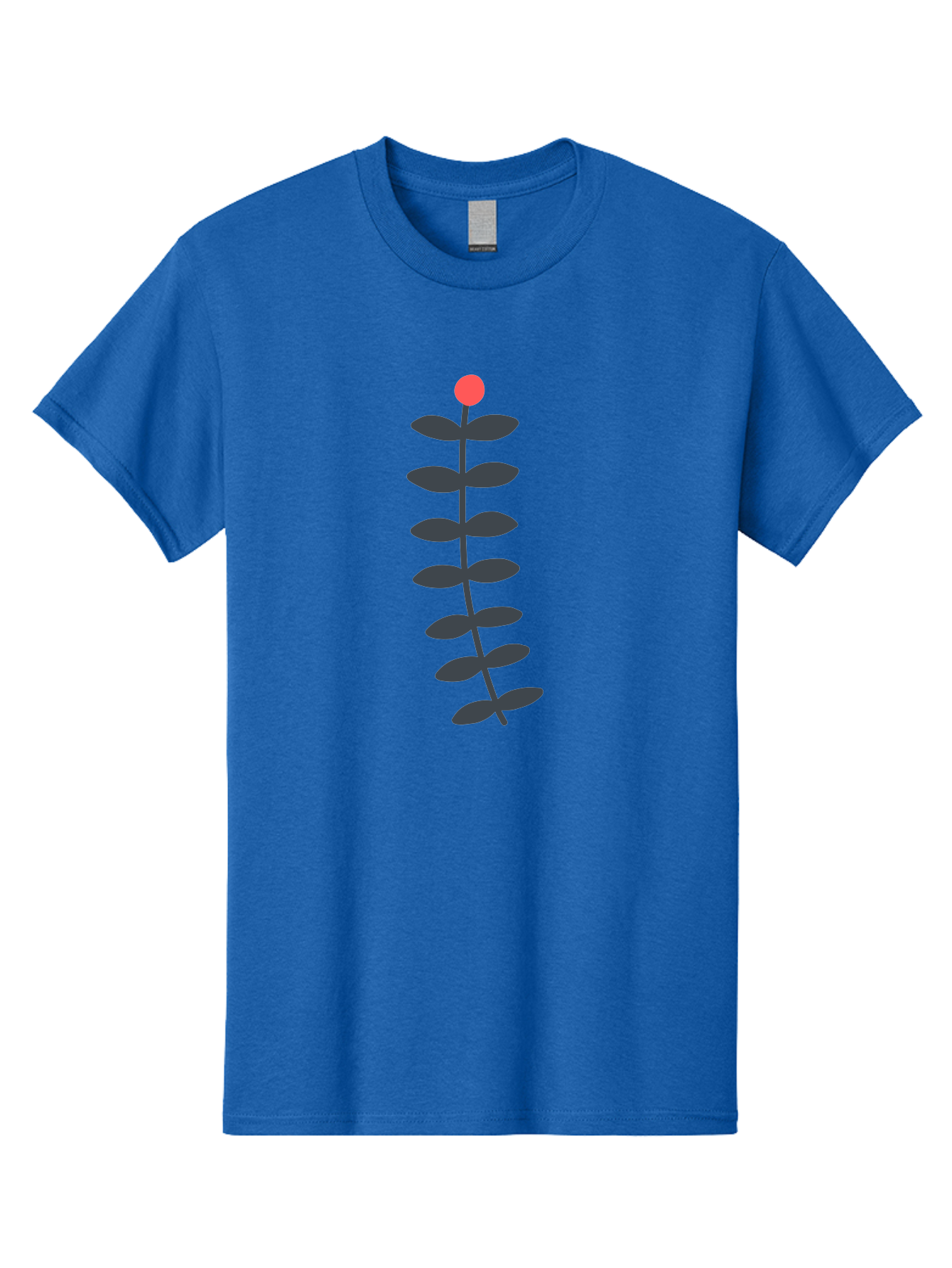 Flower-5 Men'S Graphic Tee, 100% Cotton, Comfortable Casual Summer Wear, Machine Washable, Simple Flower Illustration, Red Bloom, Dark Green Leaves, Minimalist Design, Botanical Art, Floral Graphic Aab725
