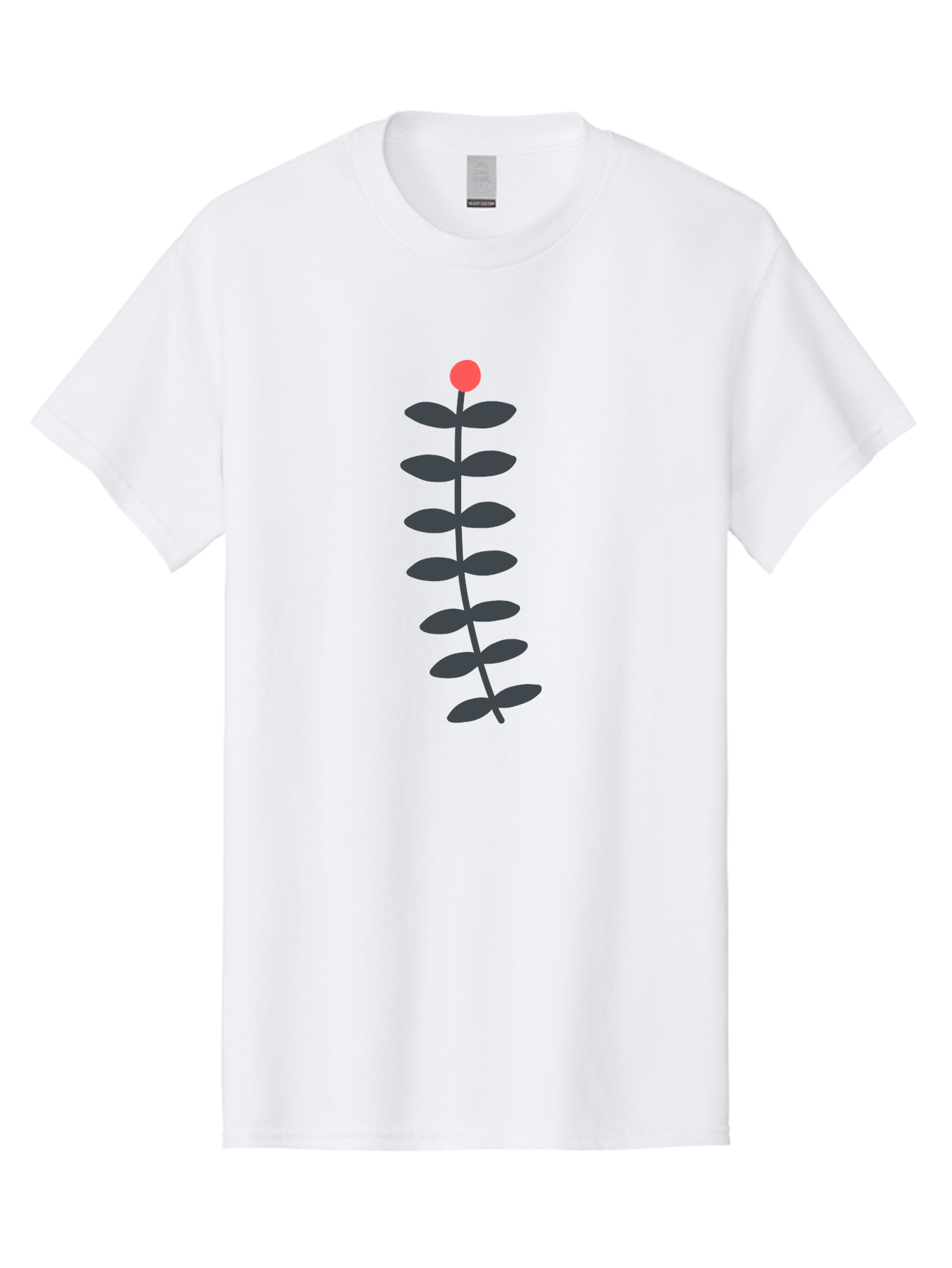 Flower-5 Men'S Graphic Tee, 100% Cotton, Comfortable Casual Summer Wear, Machine Washable, Simple Flower Illustration, Red Bloom, Dark Green Leaves, Minimalist Design, Botanical Art, Floral Graphic Aab725