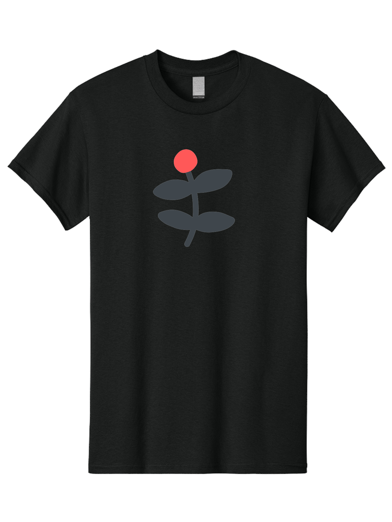 Flower-6 Men'S Graphic Tee, 100% Cotton, Comfortable Casual Summer Wear, Machine Washable, Simple Flower Illustration, Red Bud, Dark Grey Leaves, Minimalist Design, Modern Floral Art, Graphic Illustration, Bold Colors Aab726